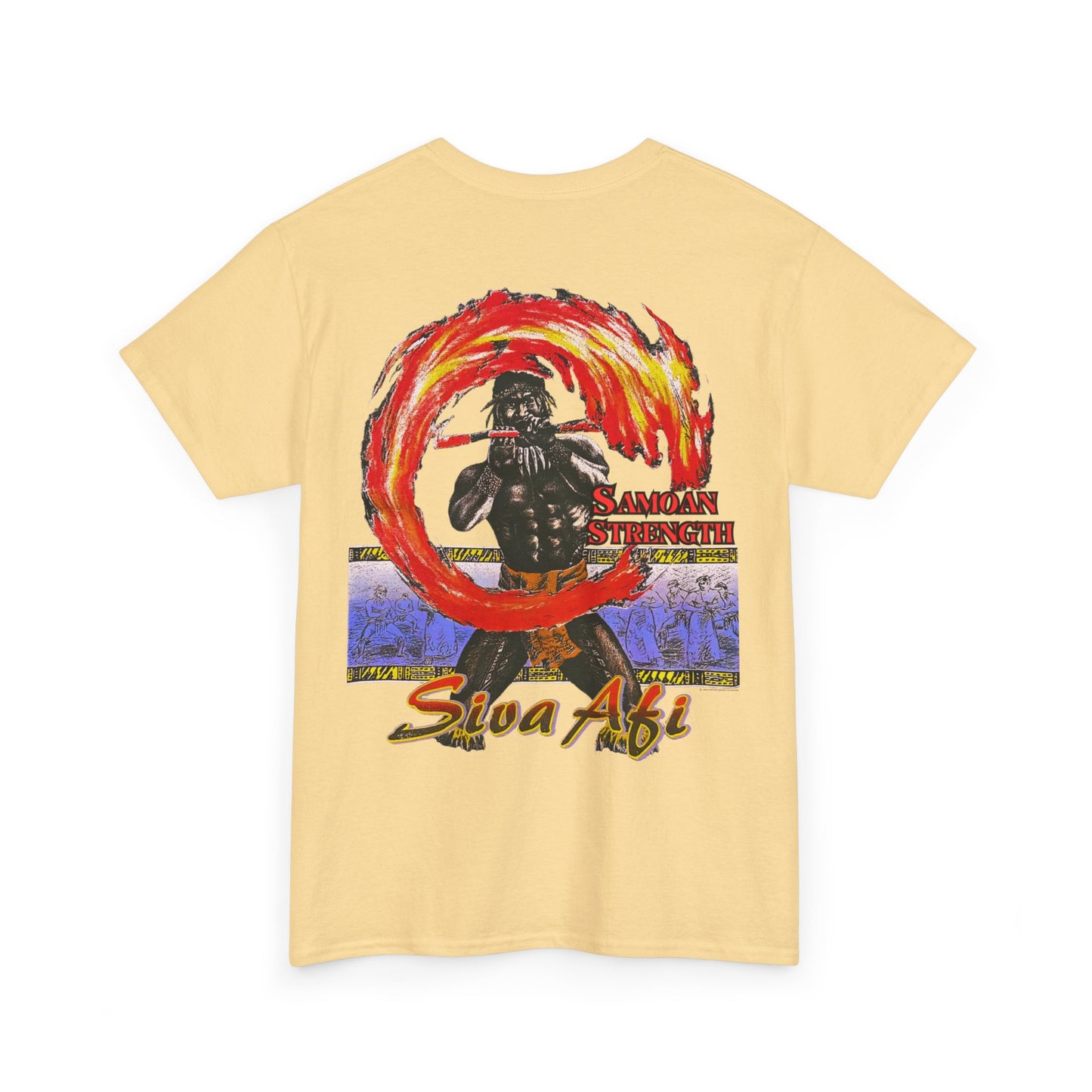 Samoan Strength Siva Afi Vintage Design 90s New Print T-shirt Unisex Heavy Cotton Tee