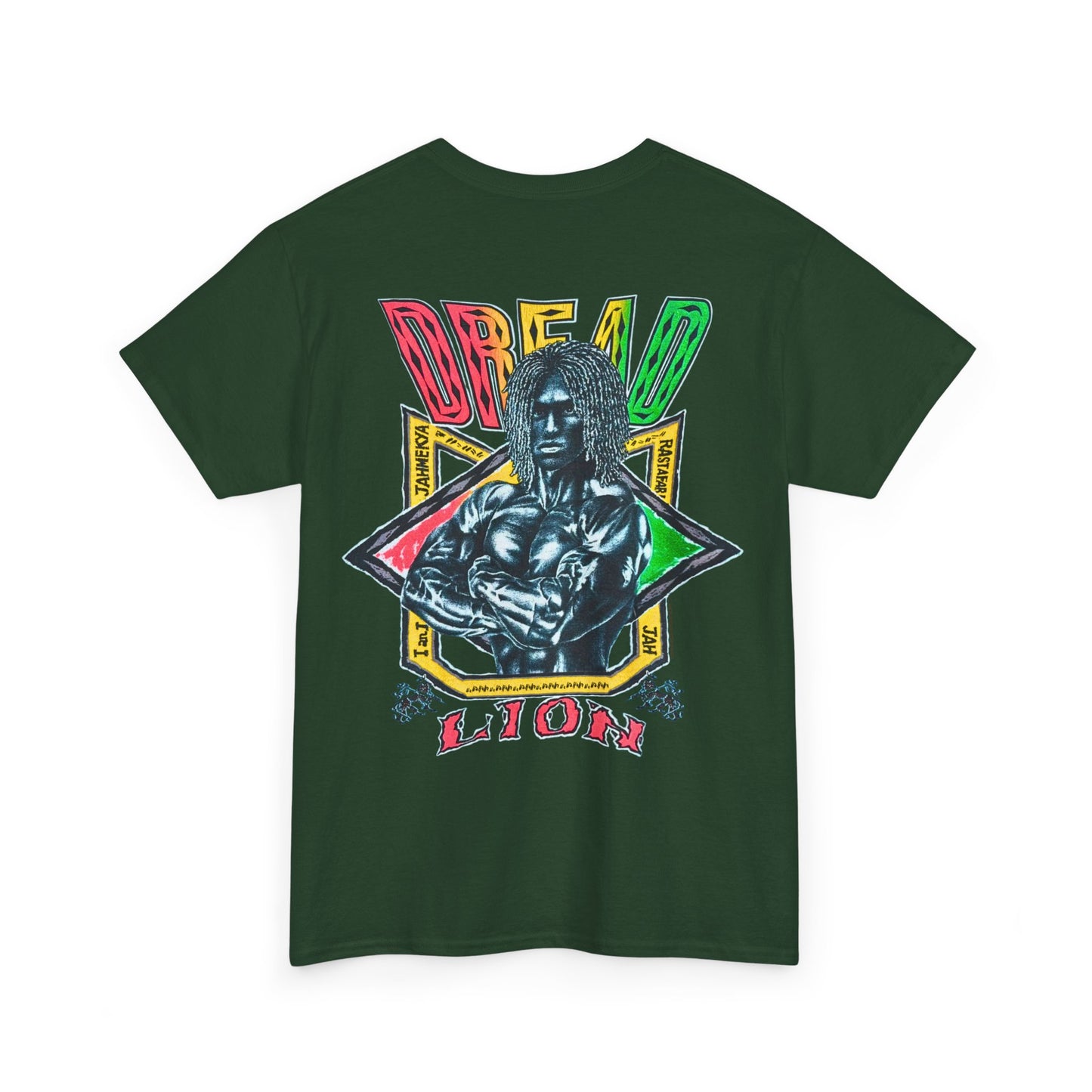 Jawaiian Strength Dread Lion Vintage 90s Design New Print Unisex Heavy Cotton Tee