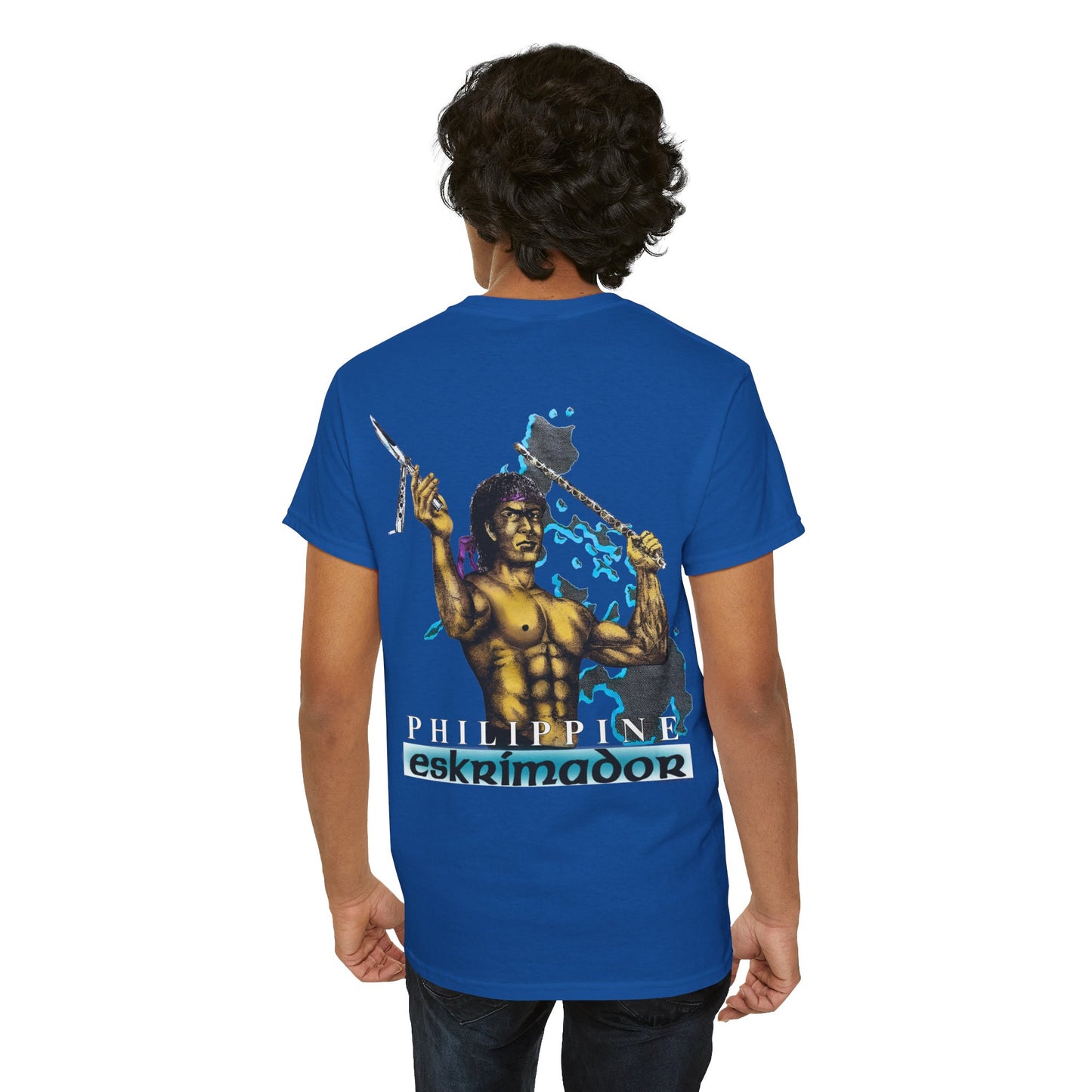 Filipino Strength Philippine Eskrimador Vintage Design 90s New Print Unisex Heavy Cotton Tee