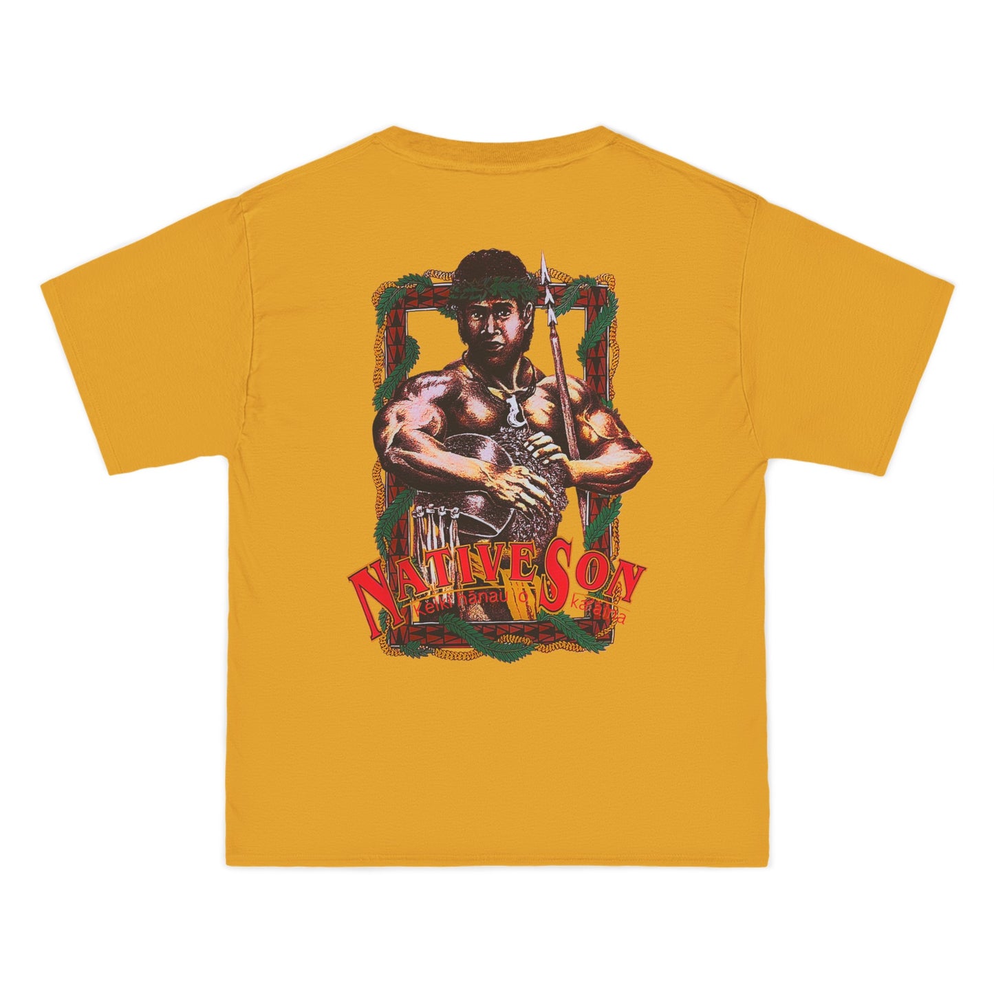 Hawaiian Strength Native Son Keiki Hanau o Ka'aina Vintage Design 90s New Print Beefy-T® Short-Sleeve T-Shirt
