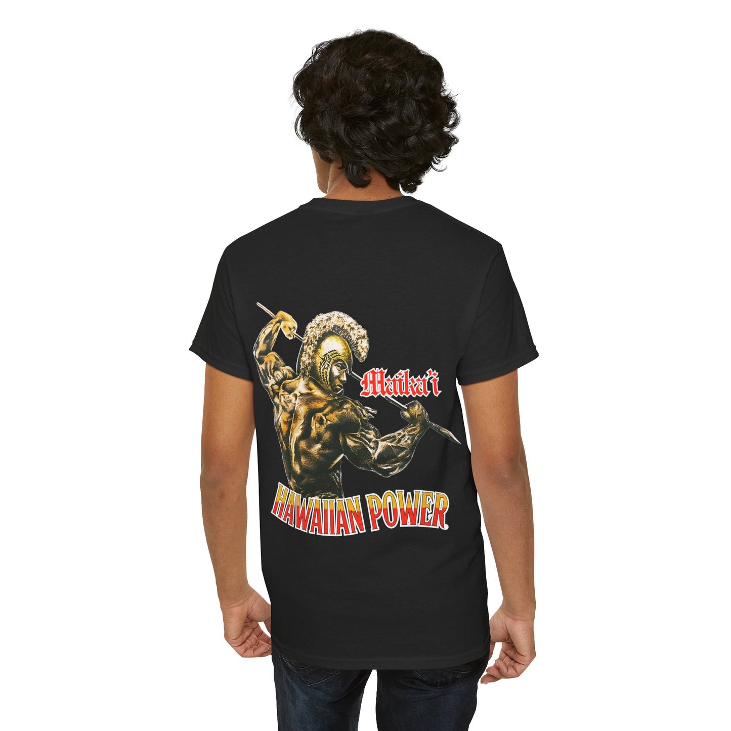 Hawaiian Strength Maika'i Hawaiian Power Vintage Design 90s New Print Unisex Heavy Cotton Tee