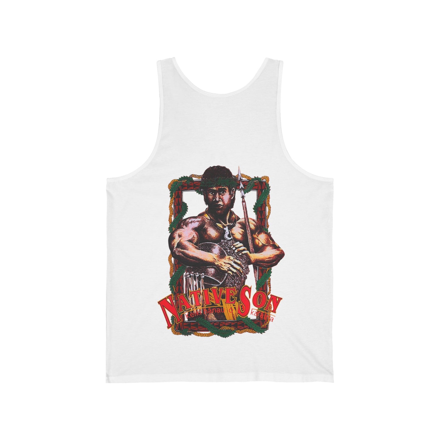 Hawaiian Strength Native Son Keiki Hanau o Ka'aina Vintage Design 90s New Print Unisex Jersey Tank