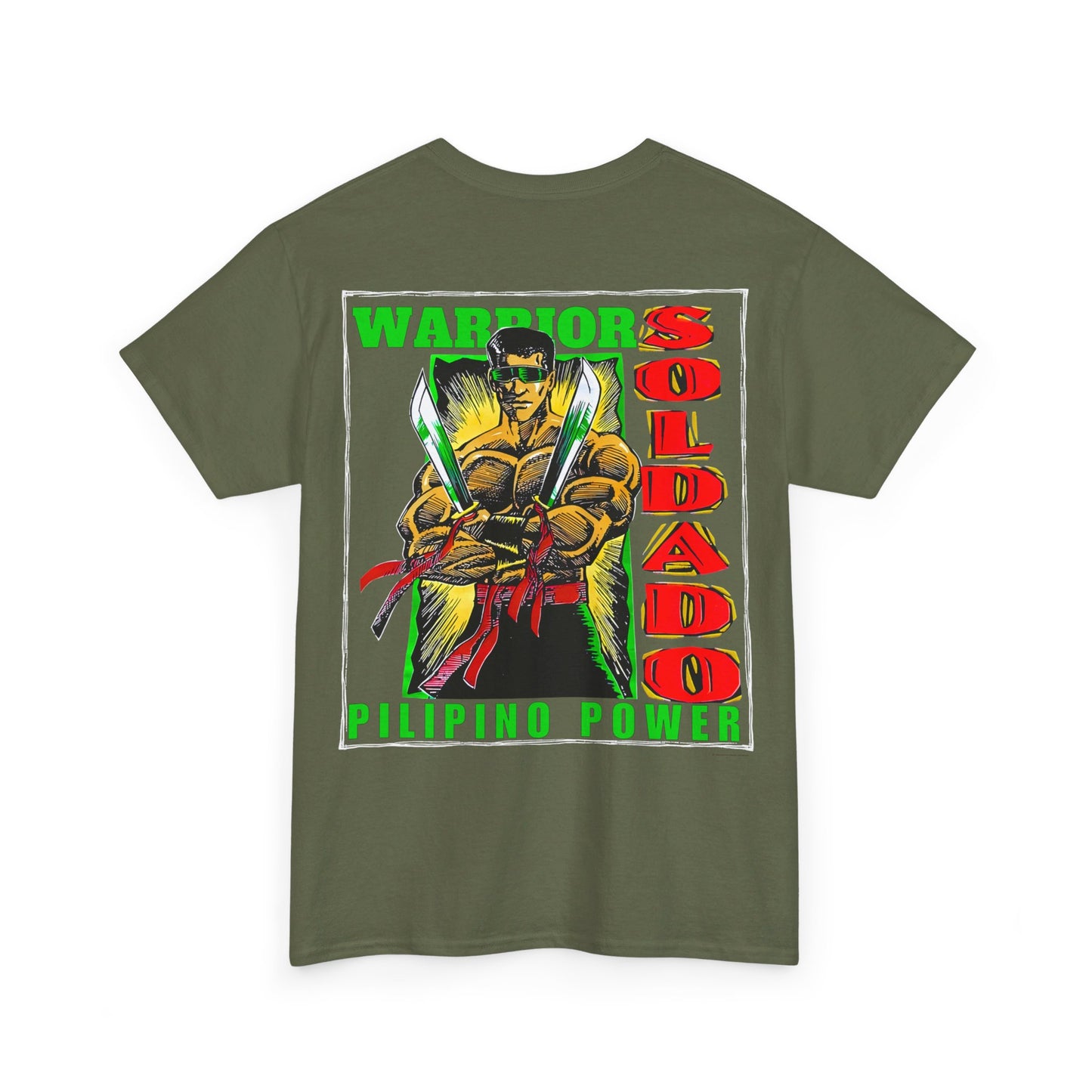Filipino Strength Soldado Warrior Pilipino Power Vintage Design 90s New Print Unisex Heavy Cotton Tee