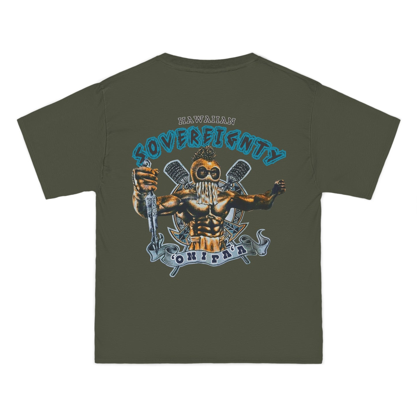 Hawaiian Strength Hawaiian Sovereignty 'Onipa'a Vintage Design 90s New Print Beefy-T® Short-Sleeve T-Shirt