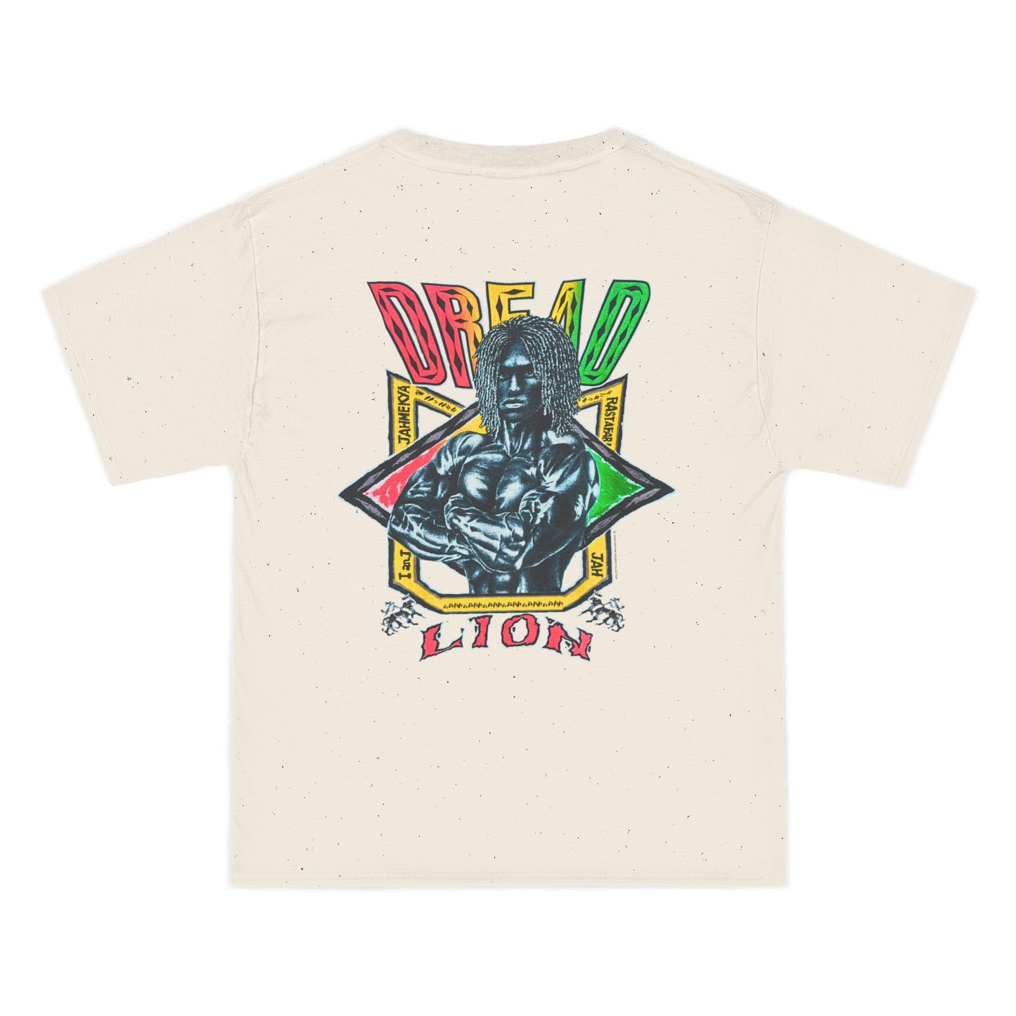 Jawaiian Strength Dread Lion Vintage 90s Design New Print Beefy-T® Short-Sleeve T-Shirt