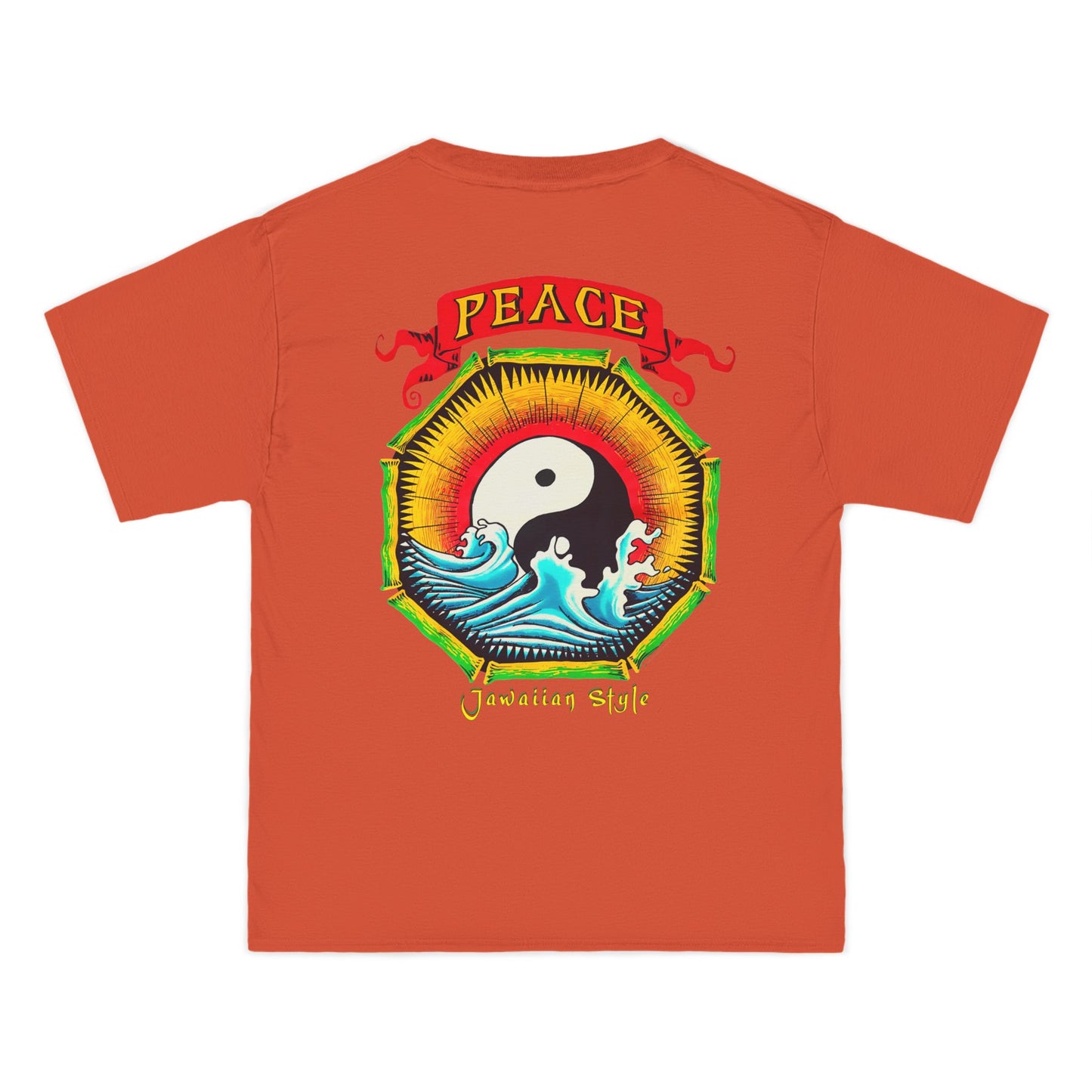 Jawaiian Strength Peace Jawaiian Style Vintage Design 90s New Print Beefy-T® Short-Sleeve T-Shirt