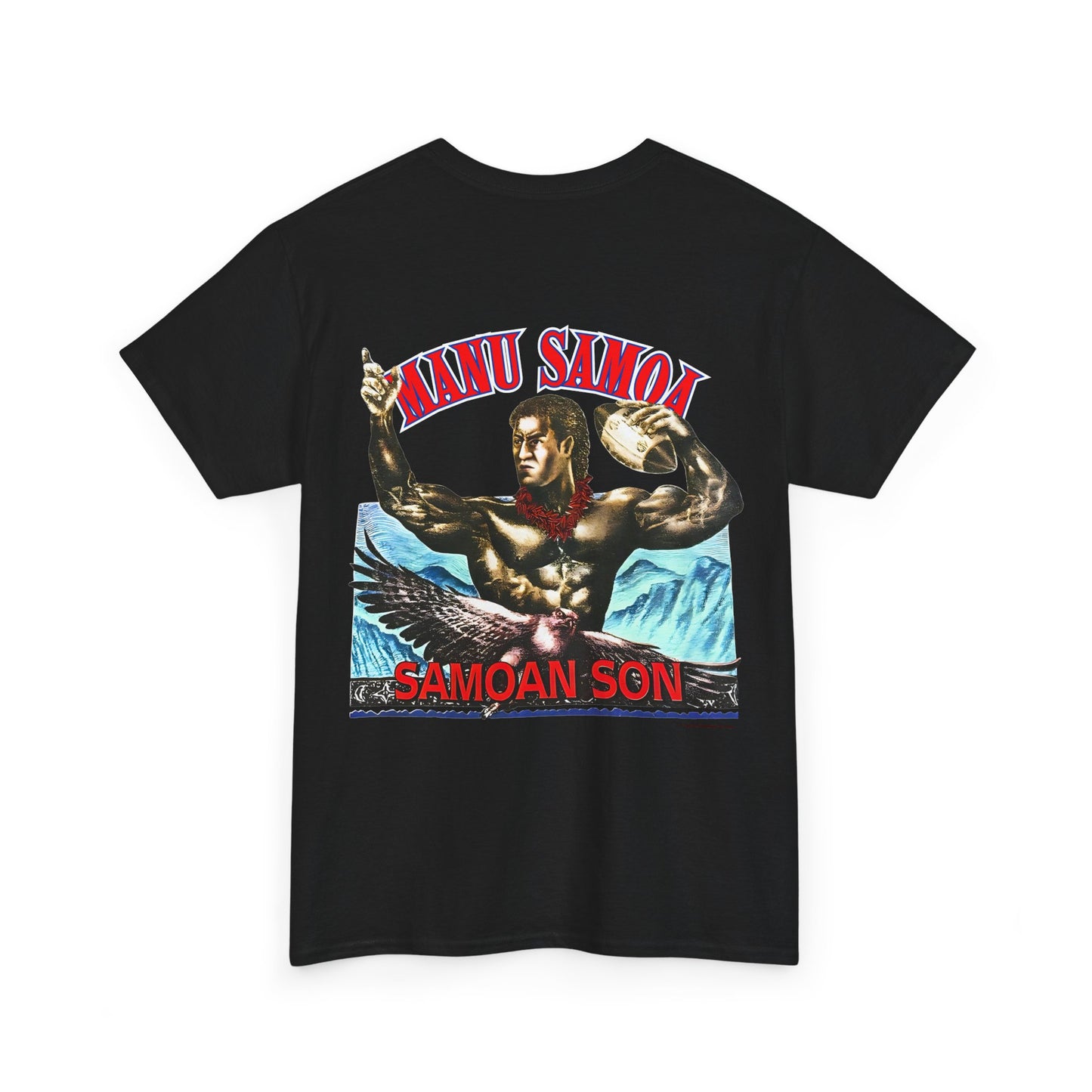 Samoan Strength Manu Samoa Samoan Son Vintage 90s Design New Print Unisex Heavy Cotton Tee