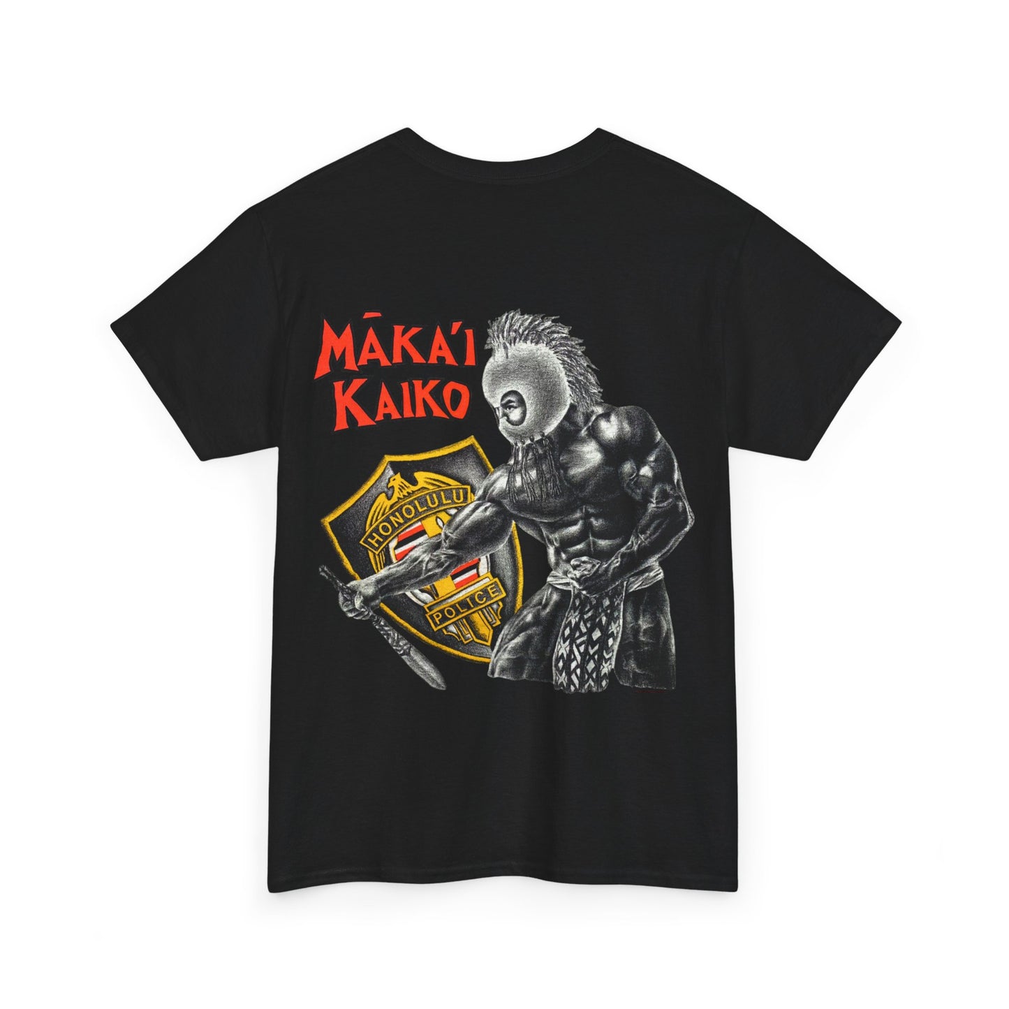 Hawaiian Strength Makai Kaiko Honolulu Police Vintage Design 90s New Print T-shirt Unisex Heavy Cotton Tee