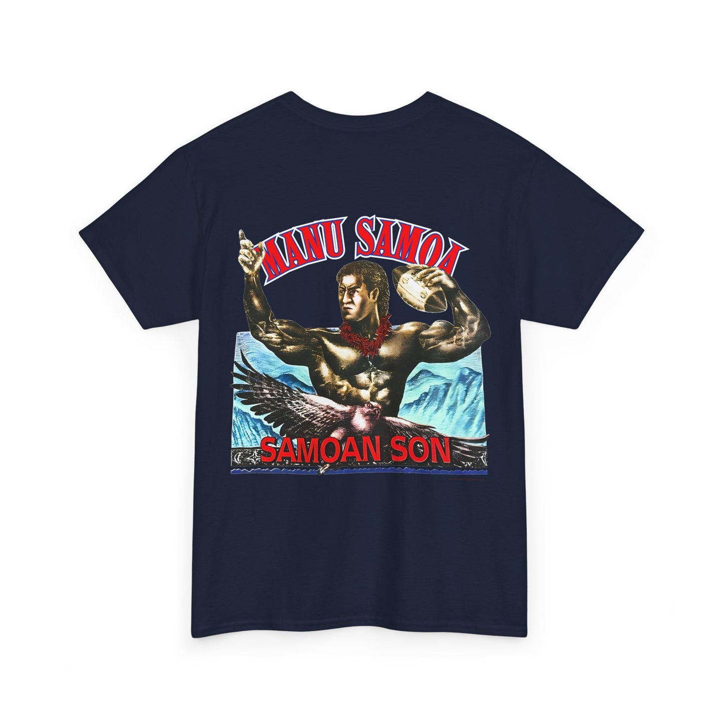 Samoan Strength Manu Samoa Samoan Son Vintage 90s Design New Print Unisex Heavy Cotton Tee