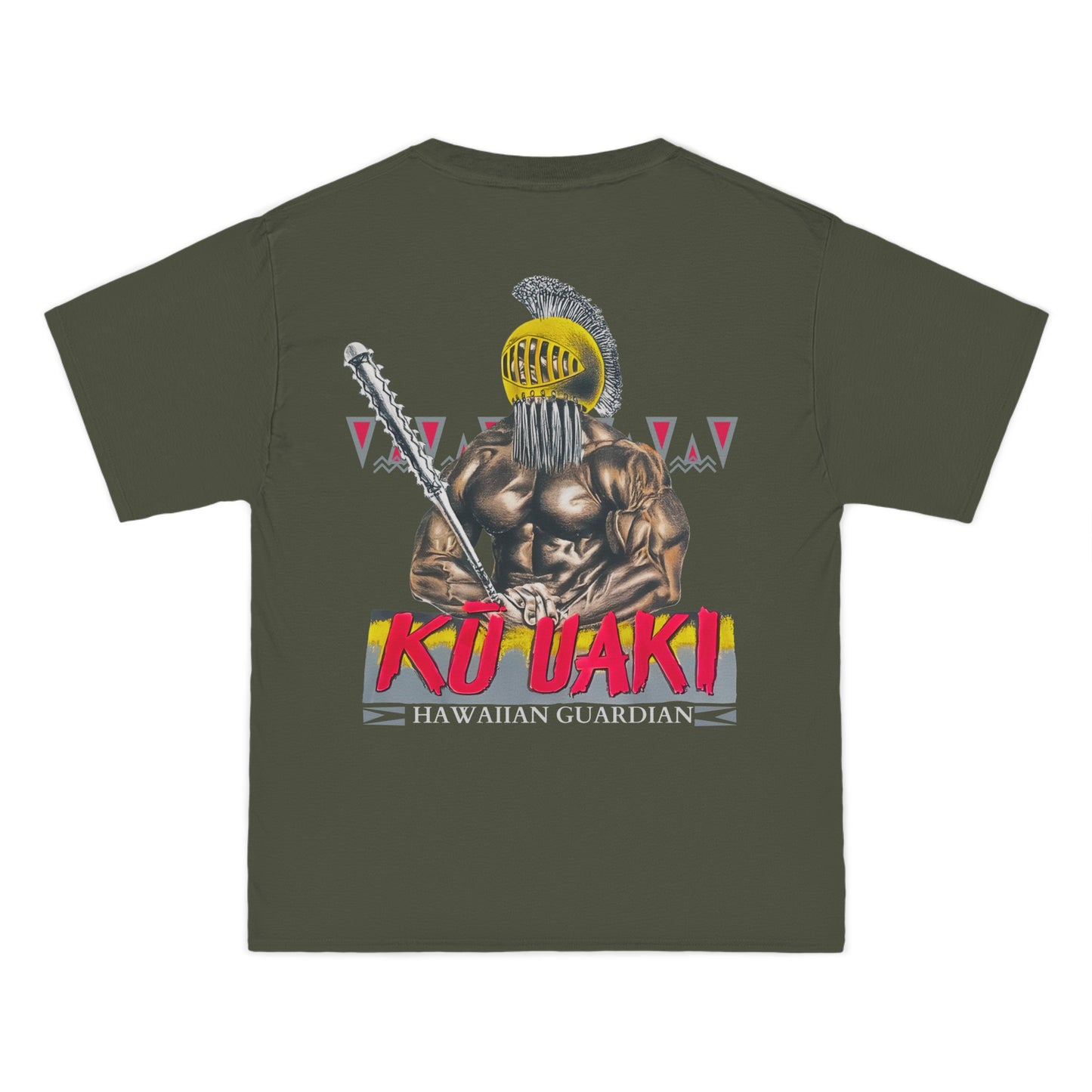 Hawaiian Strength Hawaiian Guardian Ku Uaki Vintage Design 90s New Print Beefy-T® Short-Sleeve T-Shirt