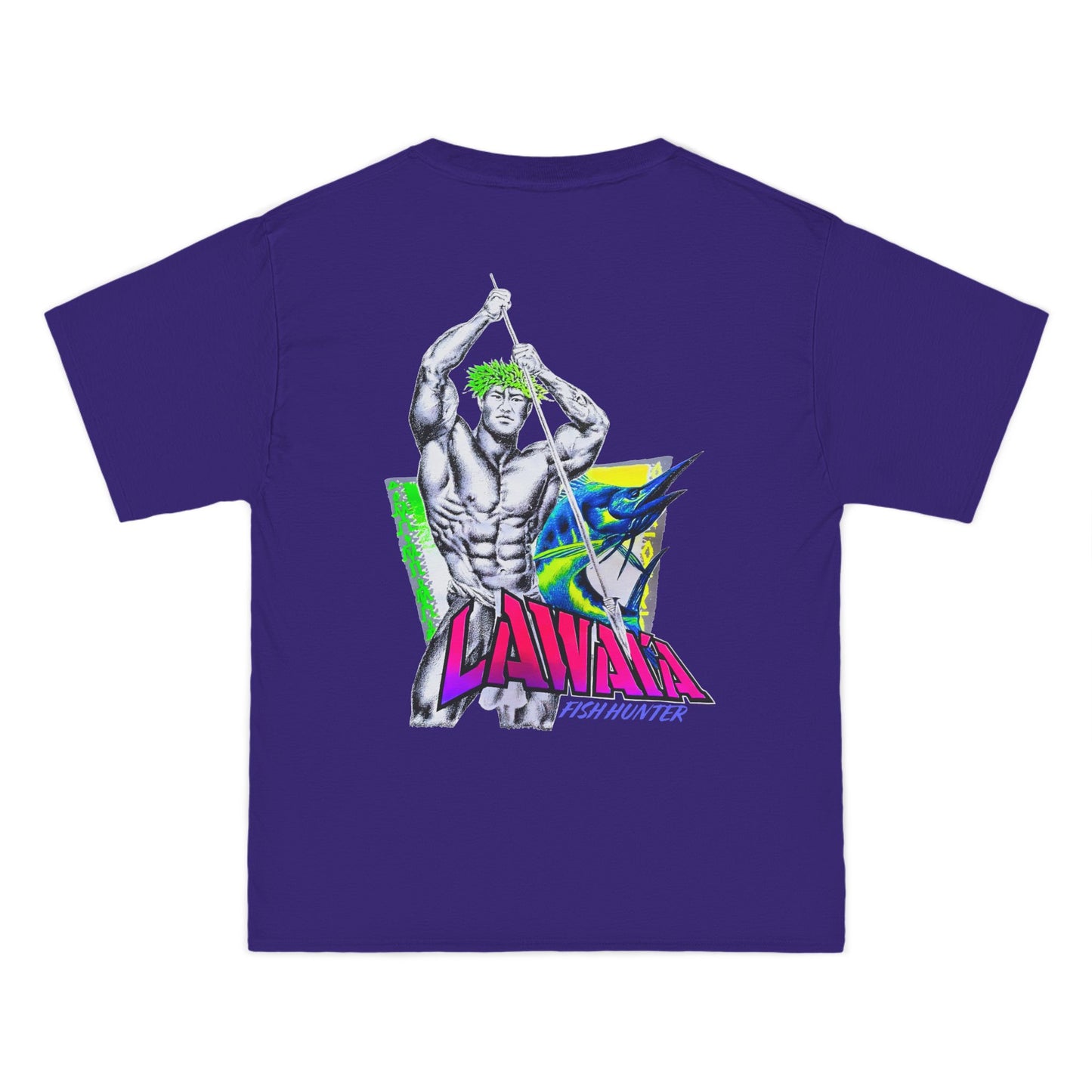 Hawaiian Strength Lawai'a Fish Hunter Vintage Design 90s New Print Beefy-T® Short-Sleeve T-Shirt
