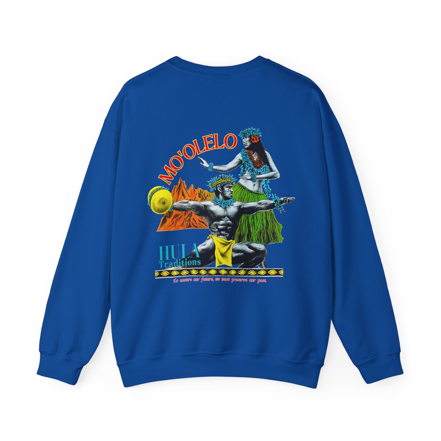 Hawaiian Strength Mo'olelo Hula Traditions Vintage Design 90s New Print Unisex Heavy Blend™ Crewneck Sweatshirt