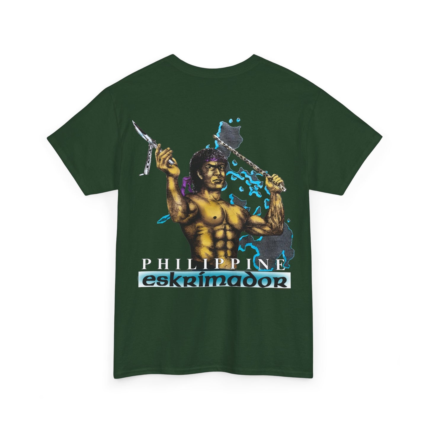 Filipino Strength Philippine Eskrimador Vintage Design 90s New Print Unisex Heavy Cotton Tee