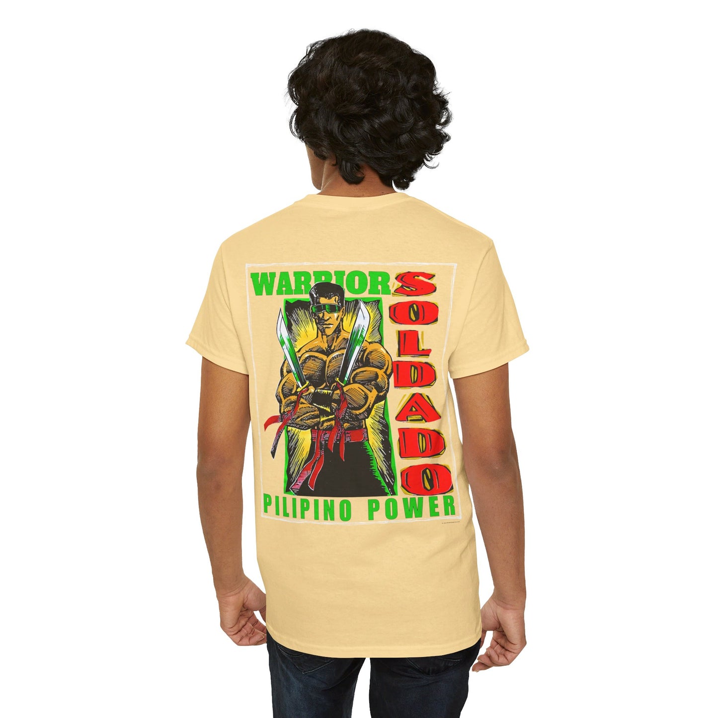 Filipino Strength Soldado Warrior Pilipino Power Vintage Design 90s New Print Unisex Heavy Cotton Tee