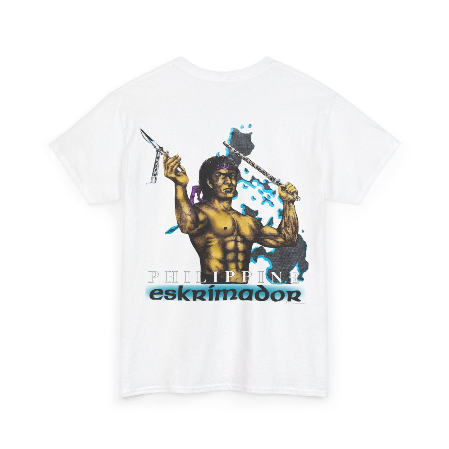 Filipino Strength Philippine Eskrimador Vintage Design 90s New Print Unisex Heavy Cotton Tee