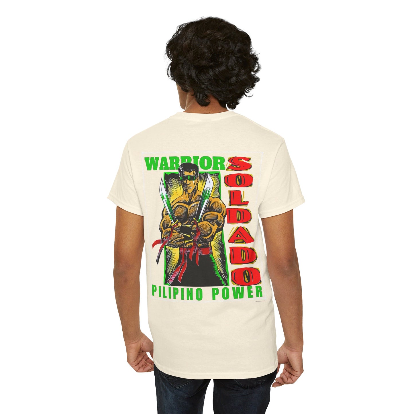 Filipino Strength Soldado Warrior Pilipino Power Vintage Design 90s New Print Unisex Heavy Cotton Tee