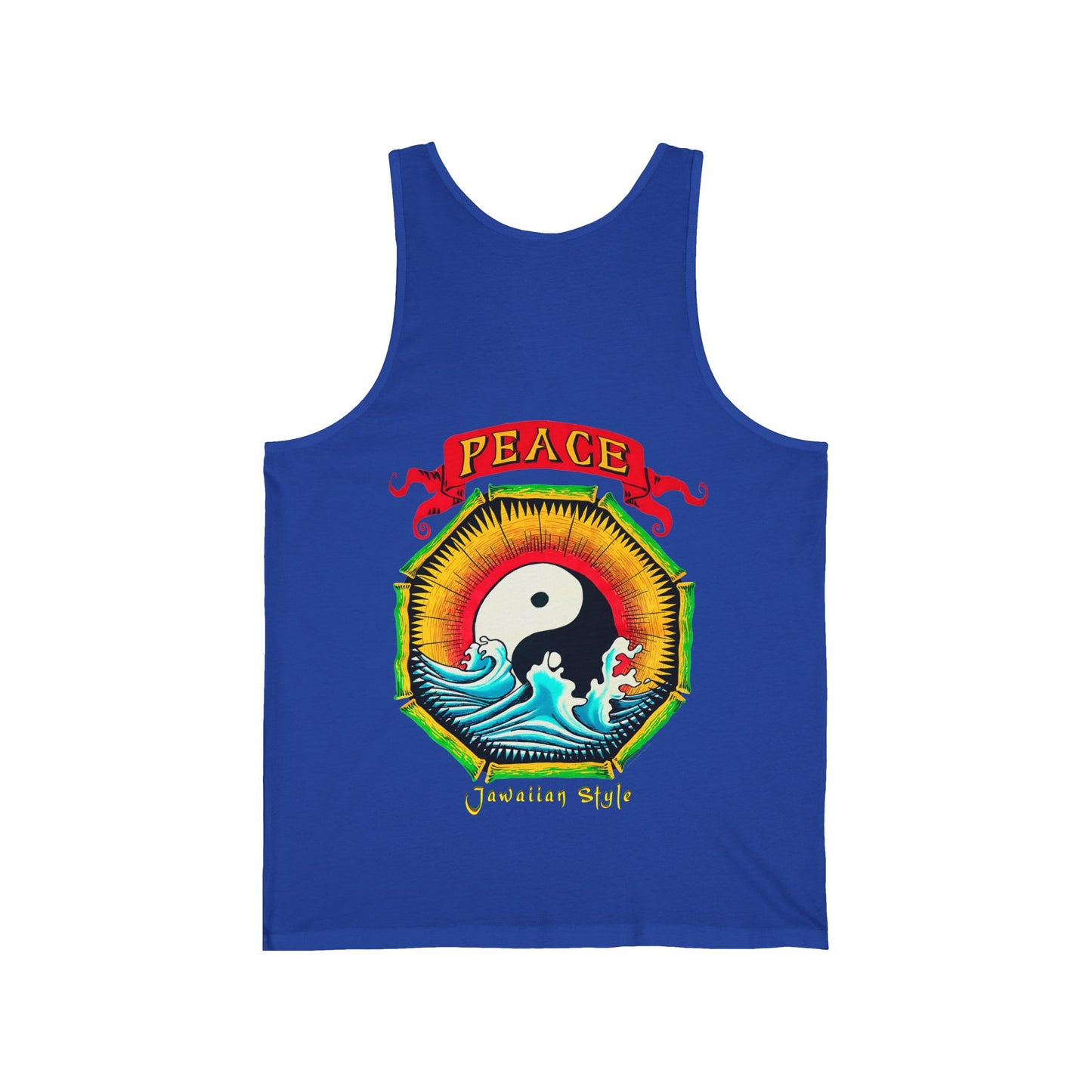 Jawaiian Strength Peace Jawaiian Style Vintage Design 90s New Print Unisex Jersey Tank
