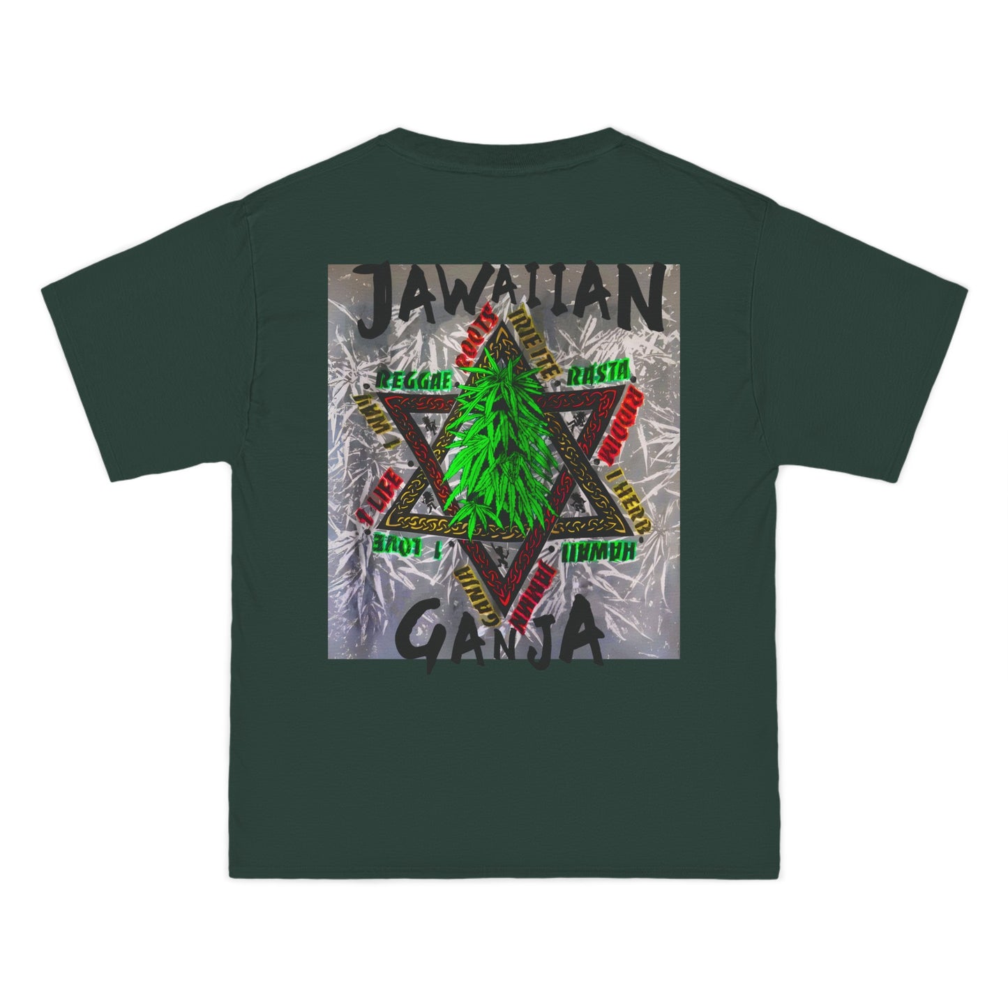 Jawaiian Strength Jawaiian Ganja Vintage Design 90s New Print Beefy-T® Short-Sleeve T-Shirt