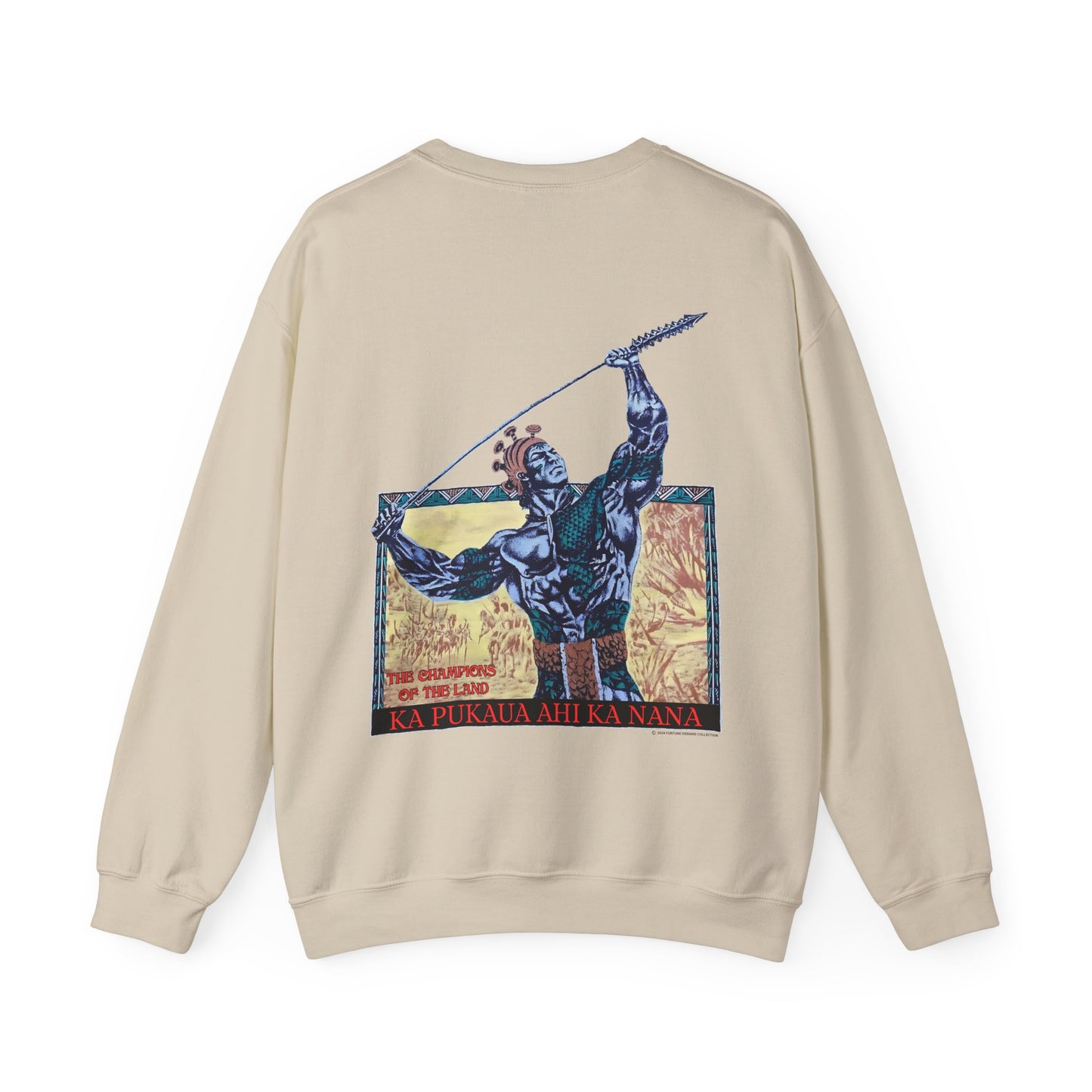 Hawaiian Strength The Champions of the Land Ka Pukaua Ahi Ka Nana Vintage Design 90s New Print Unisex Heavy Blend™ Crewneck Sweatshirt