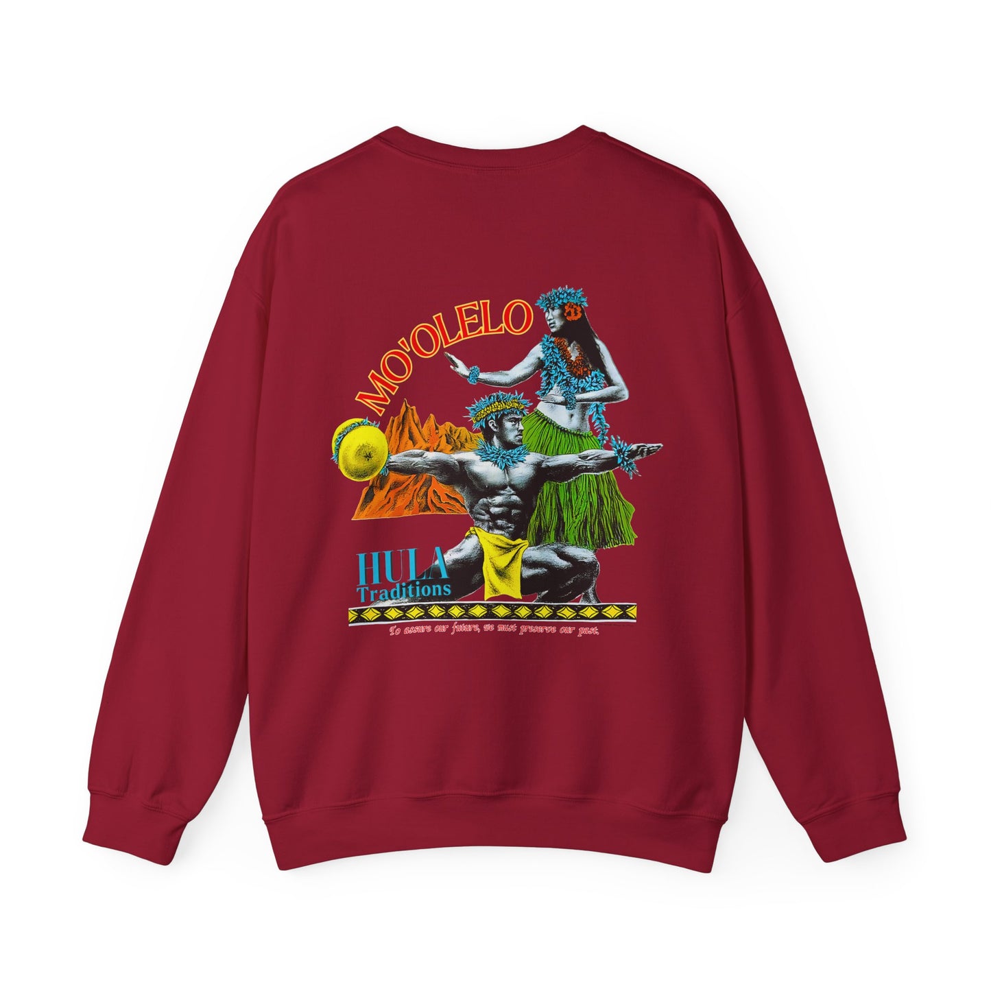 Hawaiian Strength Mo'olelo Hula Traditions Vintage Design 90s New Print Unisex Heavy Blend™ Crewneck Sweatshirt