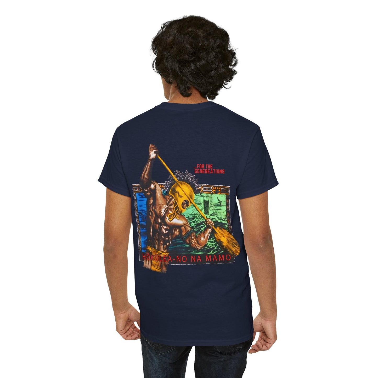 Hawaiian Strength For The Generations Hokulea-no Na Mamo Vintage Design 90s New Print T-shirt Unisex Heavy Cotton Tee