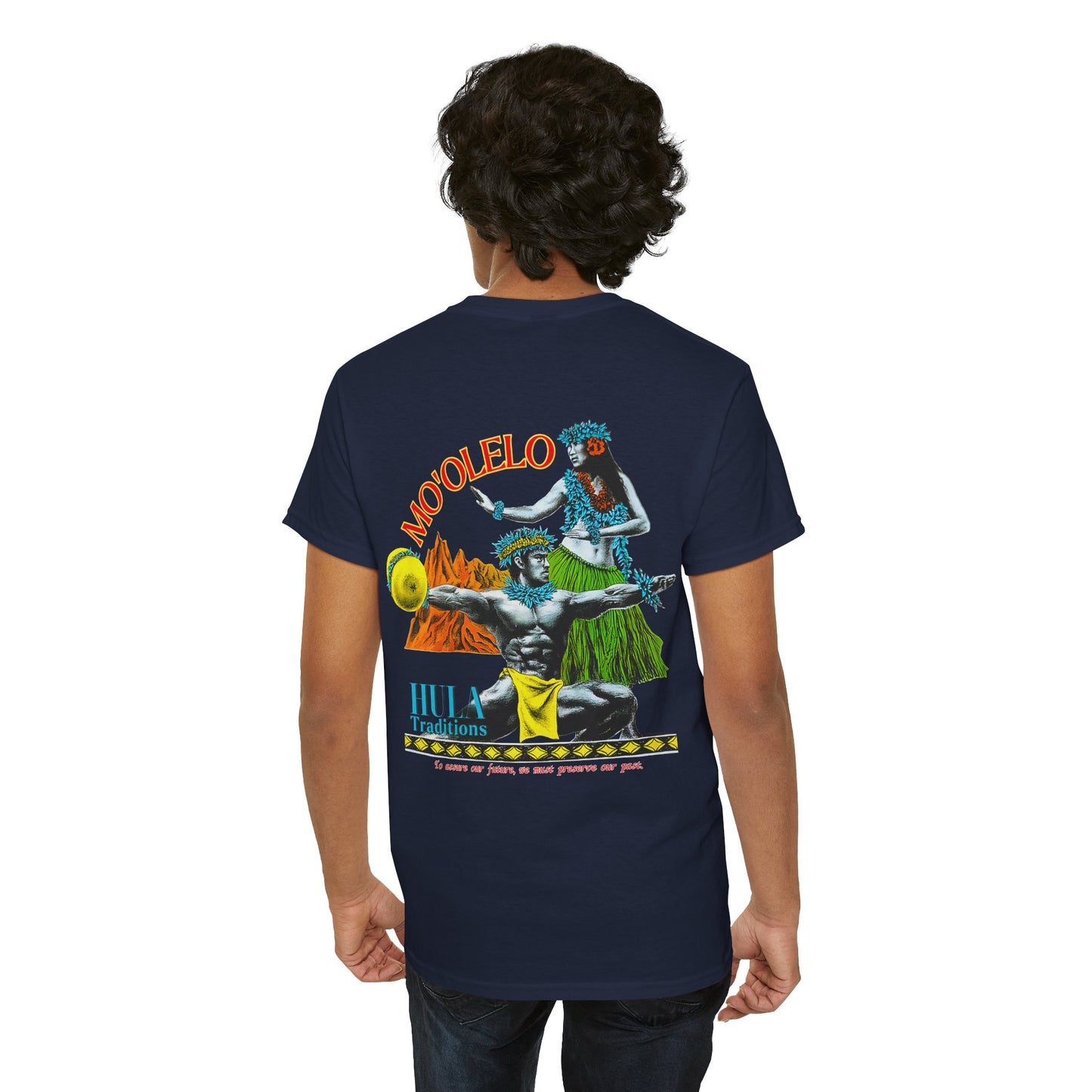 Hawaiian Strength Mo'olelo Hula Traditions Vintage Design 90s New Print Unisex Heavy Cotton Tee