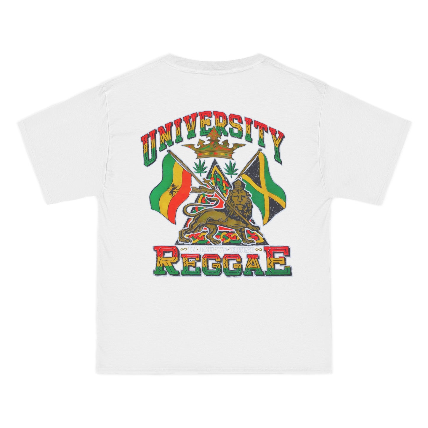 Jawaiian Strength University Reggae In Jah We Trust Vintage Design 90s New Print Beefy-T® Short-Sleeve T-Shirt