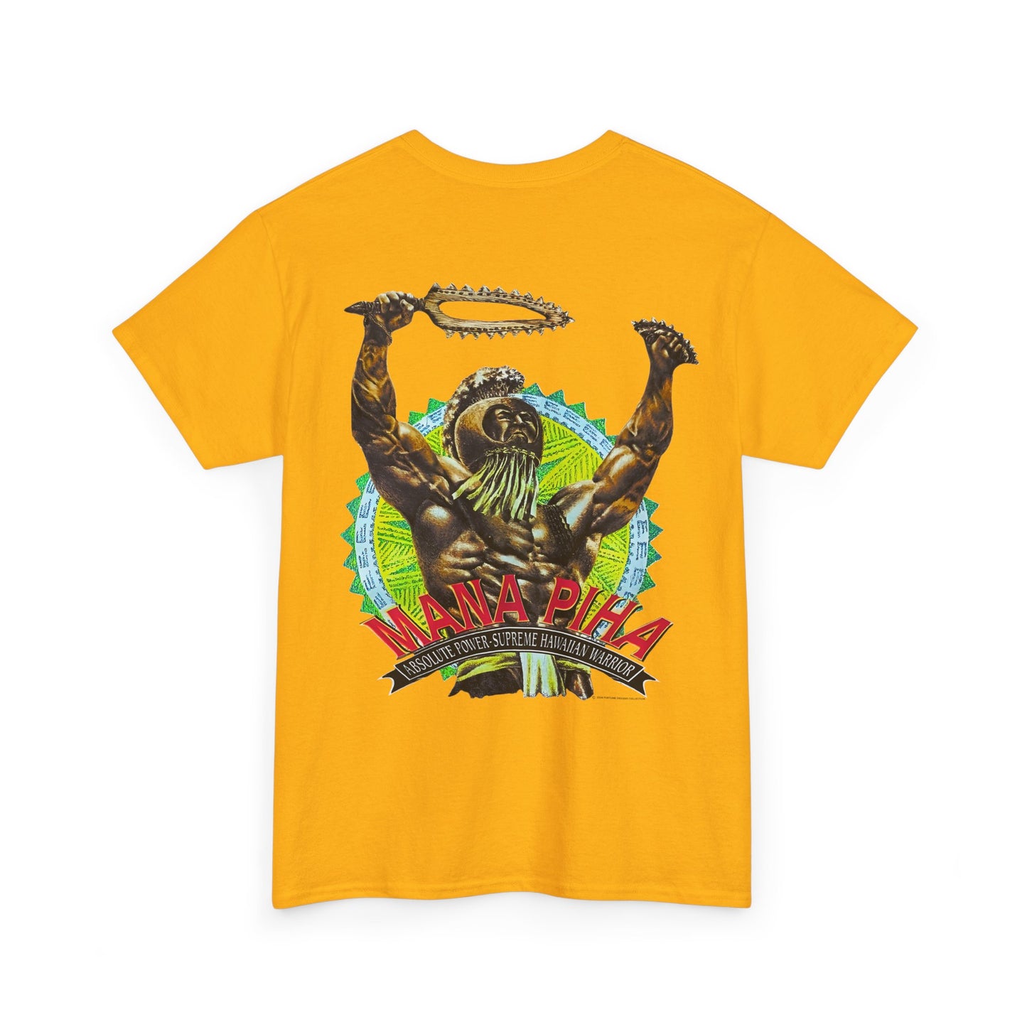 Hawaiian Strength Mana Piha Vintage Design 90s New Print Unisex Heavy Cotton Tee