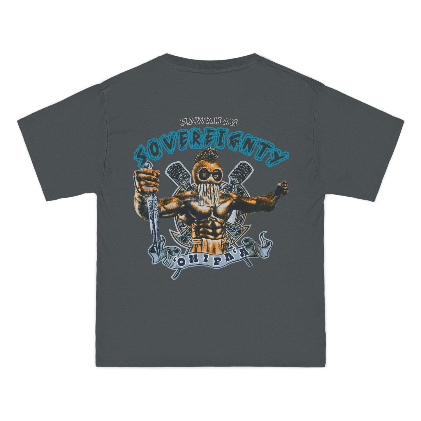 Hawaiian Strength Hawaiian Sovereignty 'Onipa'a Vintage Design 90s New Print Beefy-T® Short-Sleeve T-Shirt