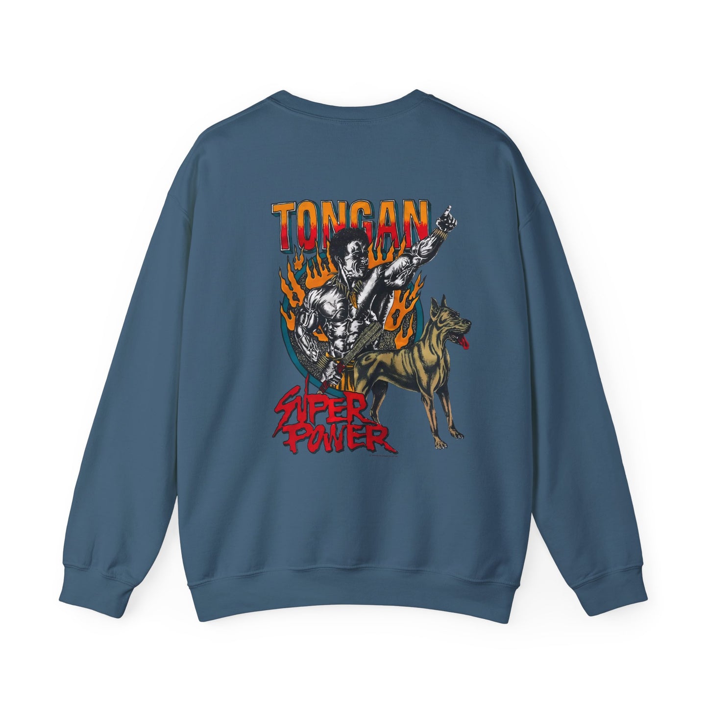 Local Strength Tongan Super Power Vintage 90s Design New Print Unisex Heavy Blend™ Crewneck Sweatshirt