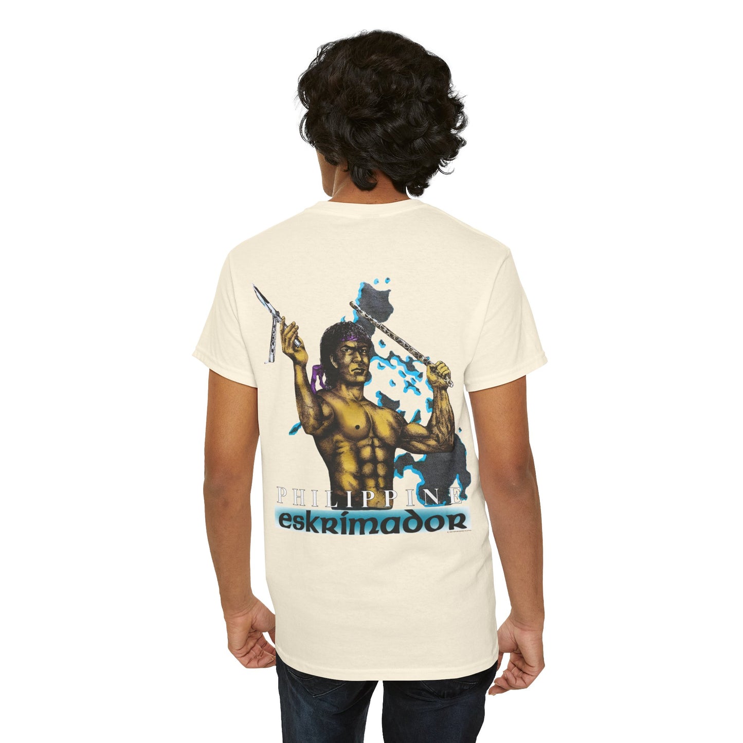 Filipino Strength Philippine Eskrimador Vintage Design 90s New Print Unisex Heavy Cotton Tee