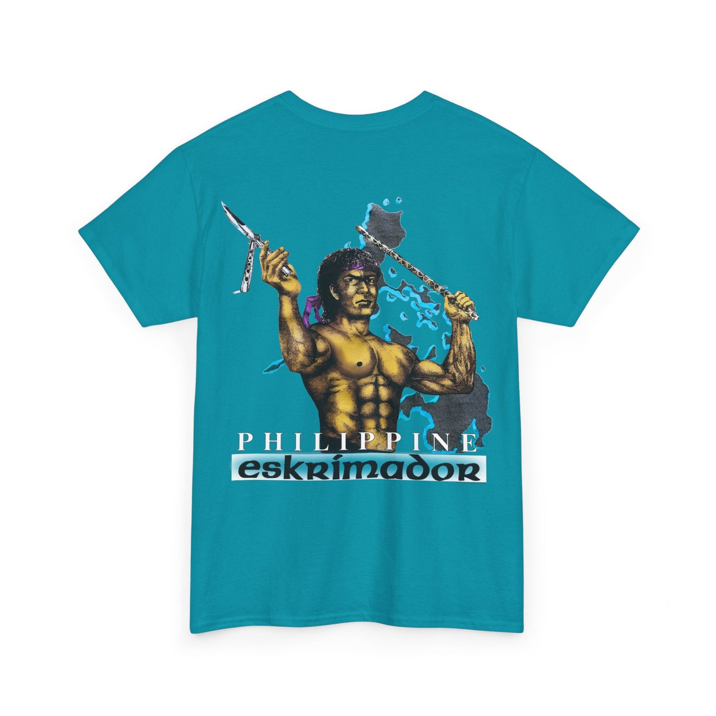 Filipino Strength Philippine Eskrimador Vintage Design 90s New Print Unisex Heavy Cotton Tee