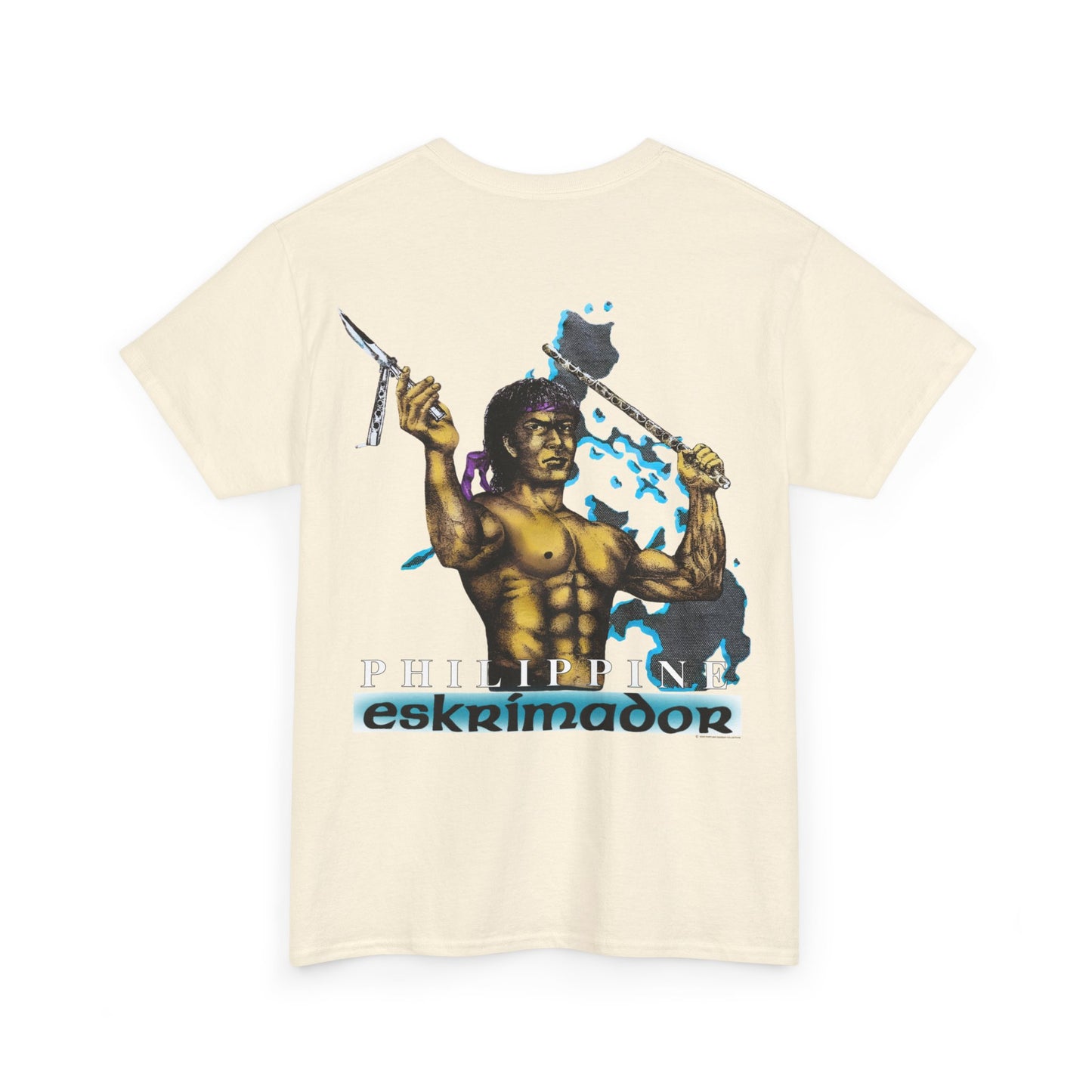 Filipino Strength Philippine Eskrimador Vintage Design 90s New Print Unisex Heavy Cotton Tee