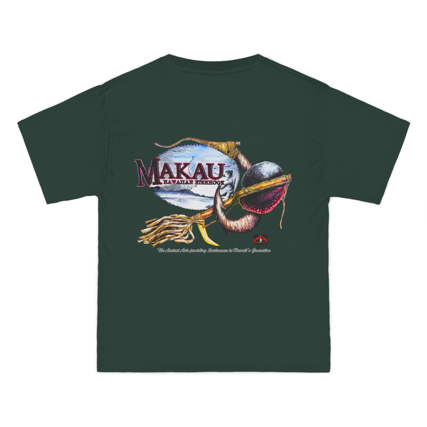 Hawaiian Strength Makau Hawaiian Fishhook Vintage Design 90s New Print Beefy-T® Short-Sleeve T-Shirt