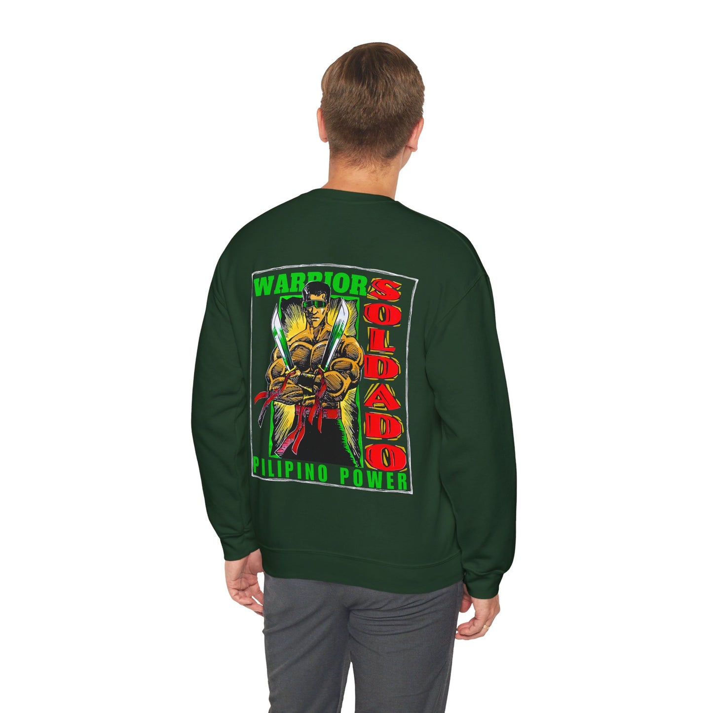 Filipino Strength Soldado Warrior Pilipino Power Vintage Design 90s New Print Unisex Heavy Blend™ Crewneck Sweatshirt