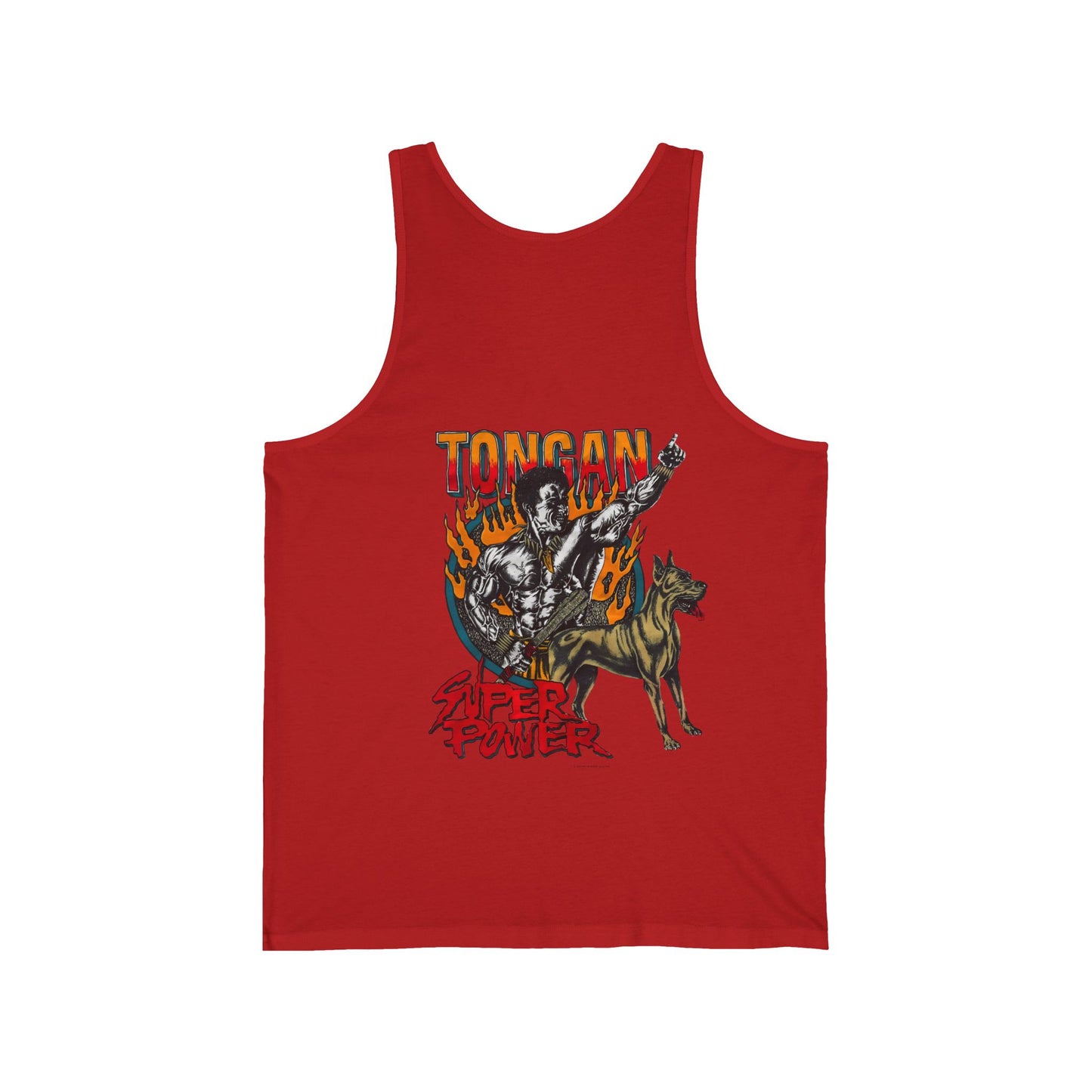 Local Strength Tongan Super Power Vintage 90s Design New Print Unisex Jersey Tank