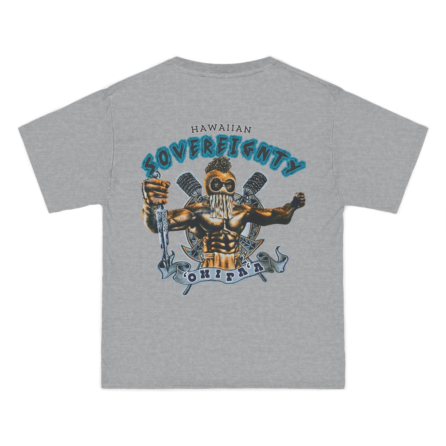 Hawaiian Strength Hawaiian Sovereignty 'Onipa'a Vintage Design 90s New Print Beefy-T® Short-Sleeve T-Shirt