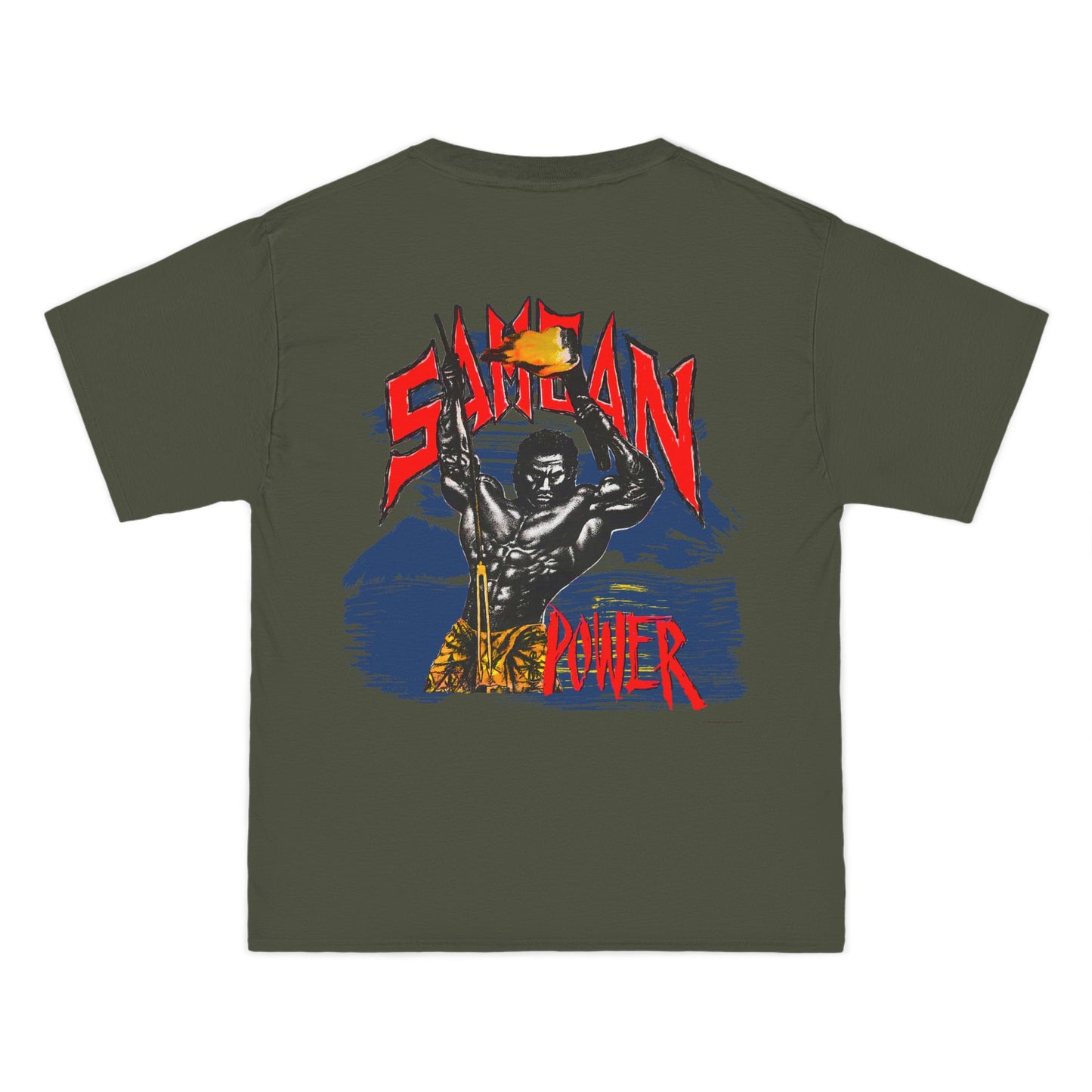 Samoan Strength Samoan Power Vintage Design 90s New Print Beefy-T® Short-Sleeve T-Shirt