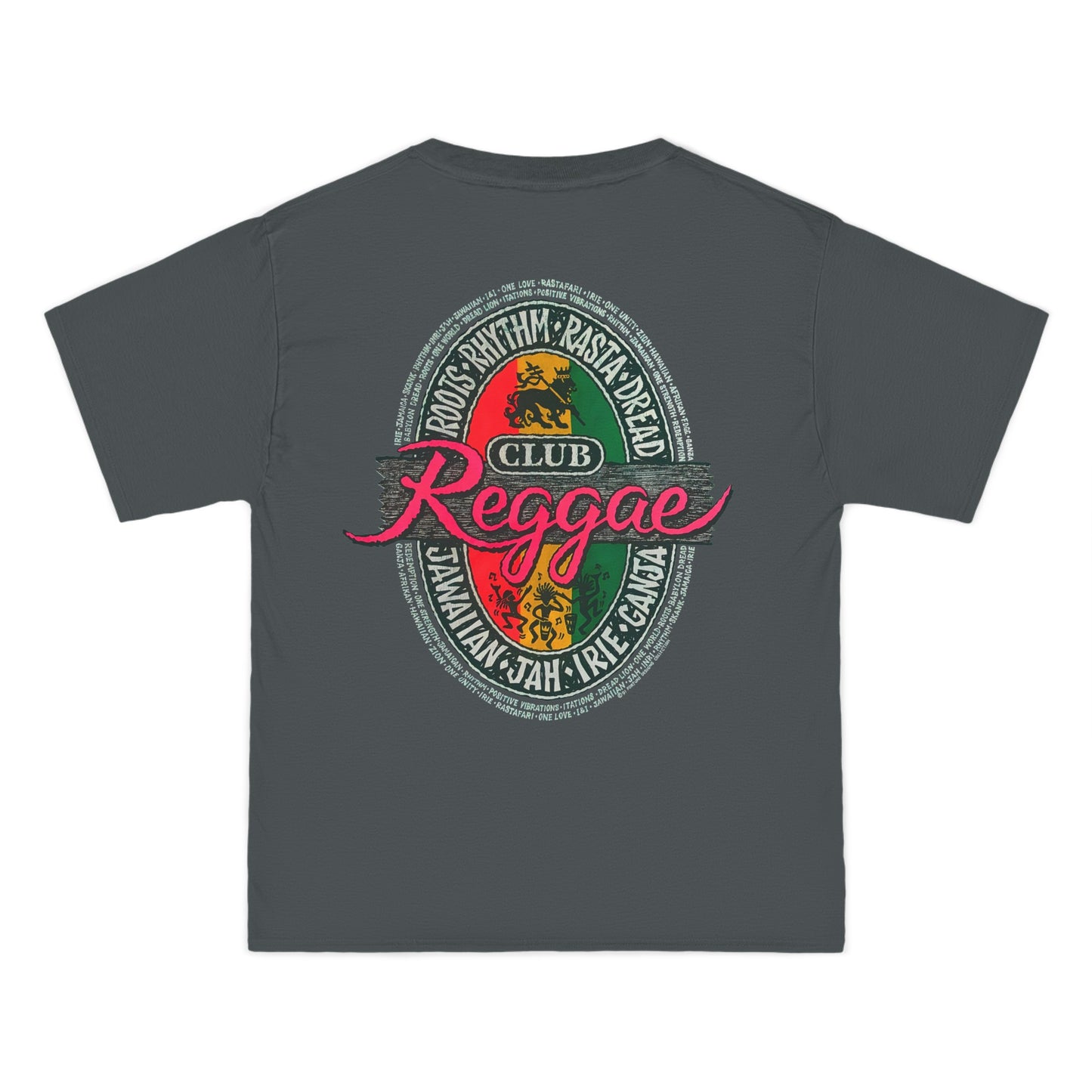 Jawaiian Strength Reggae Club Roots Rhythm Rasta Dread Jawaiian Jah Irie Ganja Vintage Design 90s New Print Beefy-T® Short-Sleeve T-Shirt