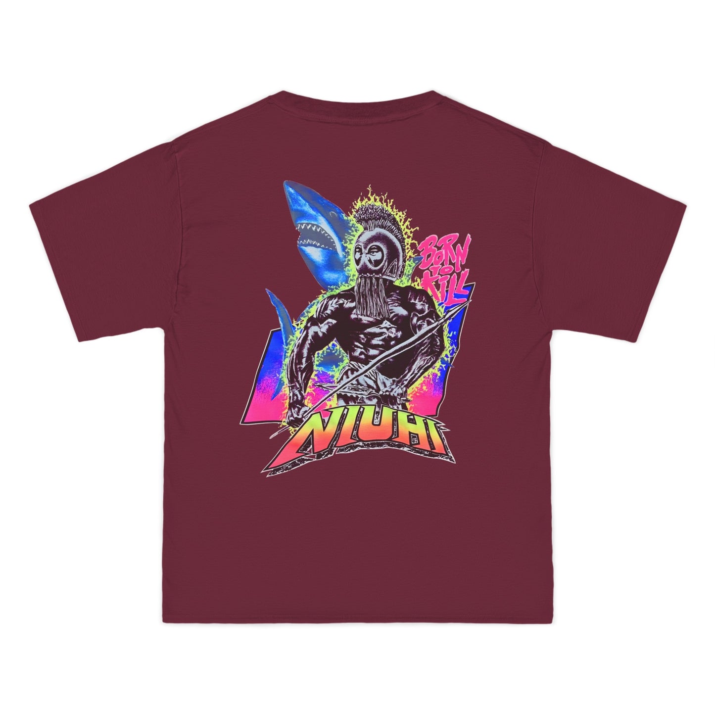 Hawaiian Strength Niuhi Born To Kill Vintage Design 90s New Print Beefy-T® Short-Sleeve T-Shirt