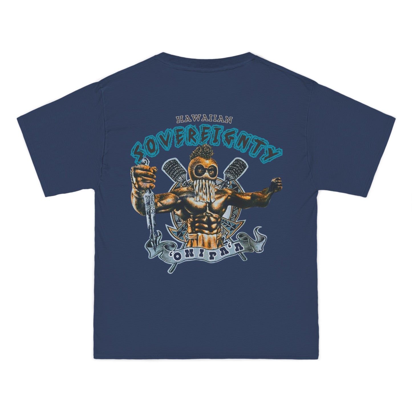Hawaiian Strength Hawaiian Sovereignty 'Onipa'a Vintage Design 90s New Print Beefy-T® Short-Sleeve T-Shirt