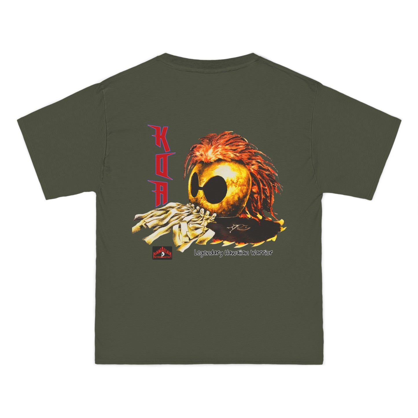 Hawaiian Strength Koa Legendary Hawaiian Warrior Vintage Design 90s New Print Beefy-T® Short-Sleeve T-Shirt
