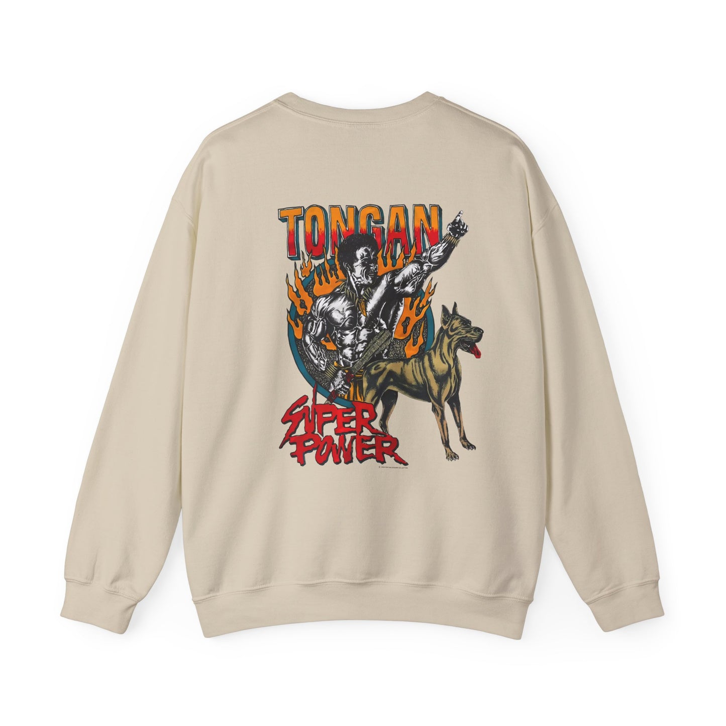 Local Strength Tongan Super Power Vintage 90s Design New Print Unisex Heavy Blend™ Crewneck Sweatshirt