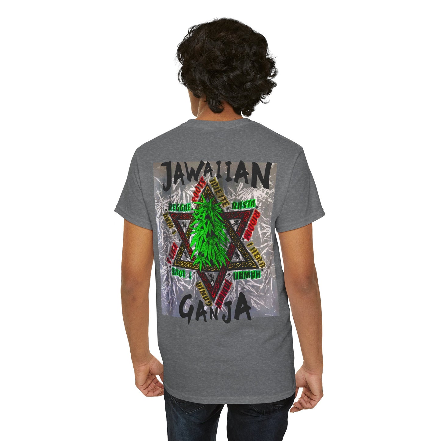 Jawaiian Strength Jawaiian Ganja Vintage Design 90s New Print T-shirt Unisex Heavy Cotton Tee
