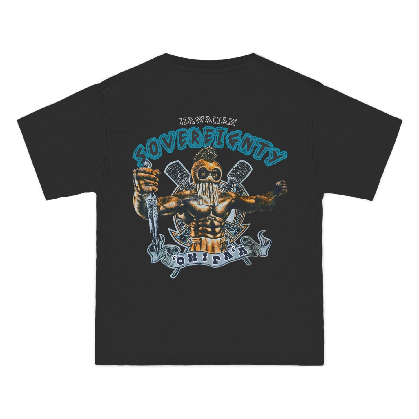 Hawaiian Strength Hawaiian Sovereignty 'Onipa'a Vintage Design 90s New Print Beefy-T® Short-Sleeve T-Shirt