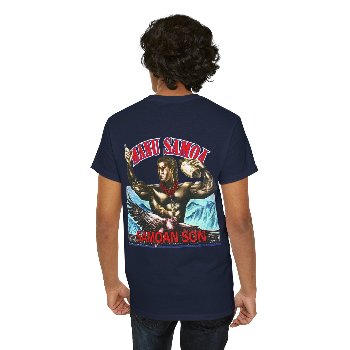 Samoan Strength Manu Samoa Samoan Son Vintage 90s Design New Print Unisex Heavy Cotton Tee