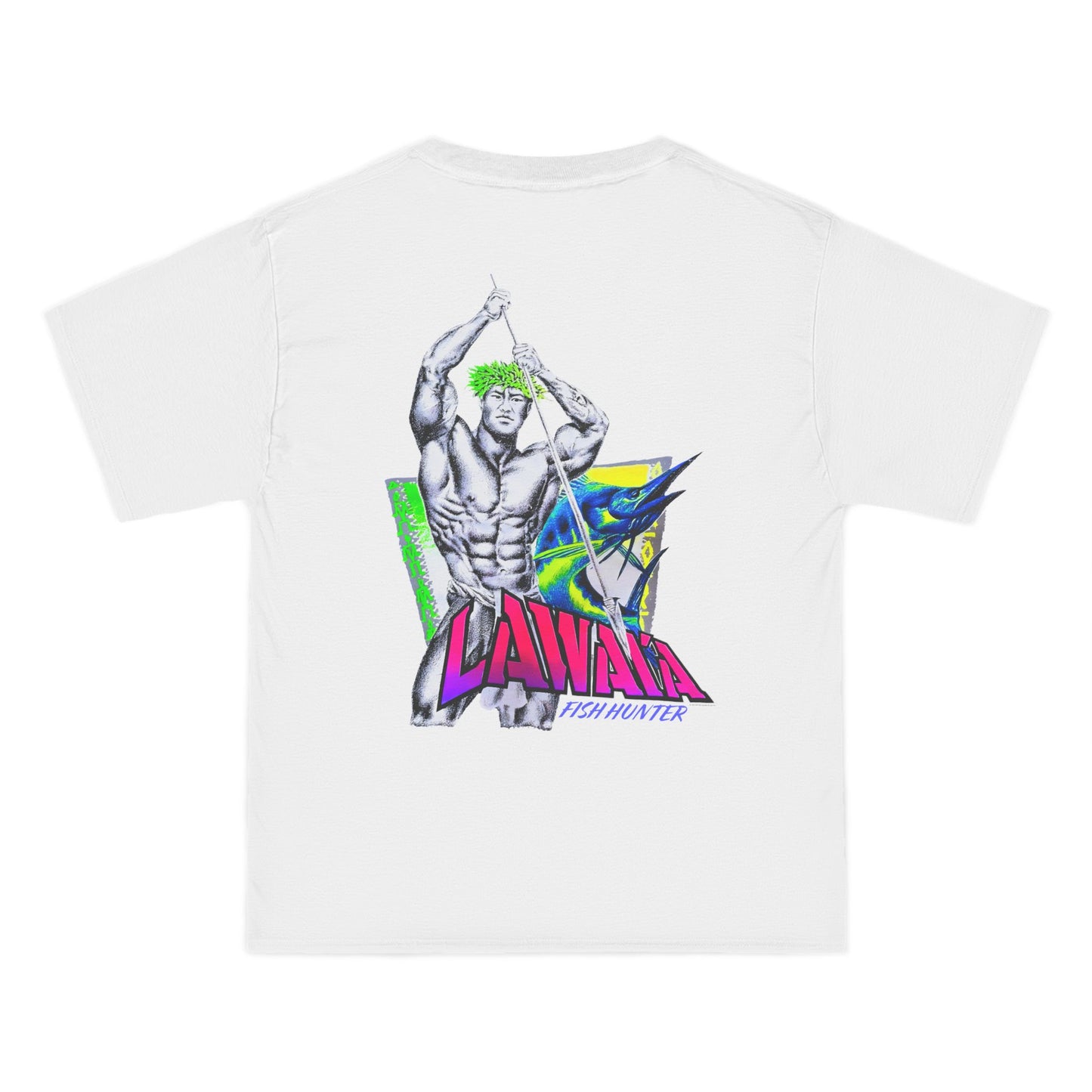 Hawaiian Strength Lawai'a Fish Hunter Vintage Design 90s New Print Beefy-T® Short-Sleeve T-Shirt