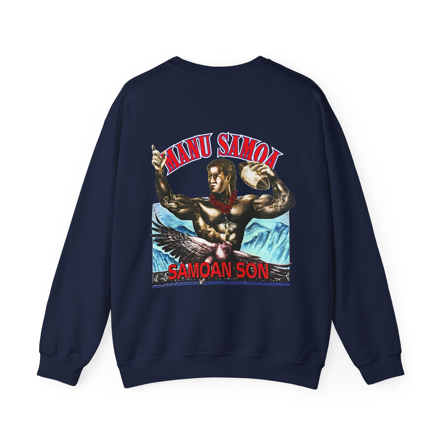 Samoan Strength Manu Samoa Samoan Son Vintage 90s Design New Print Unisex Heavy Blend™ Crewneck Sweatshirt