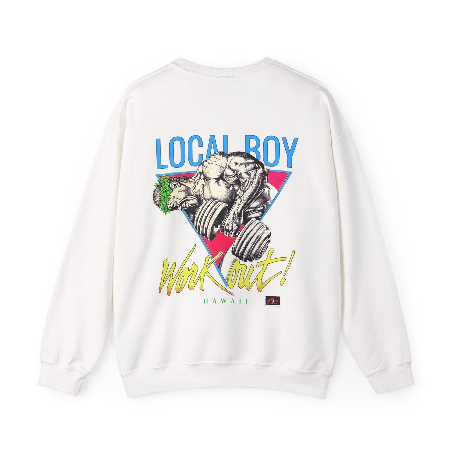Hawaiian Strength Local Boy Work Out Hawaii Vintage 90s Design New Print Unisex Heavy Blend™ Crewneck Sweatshirt