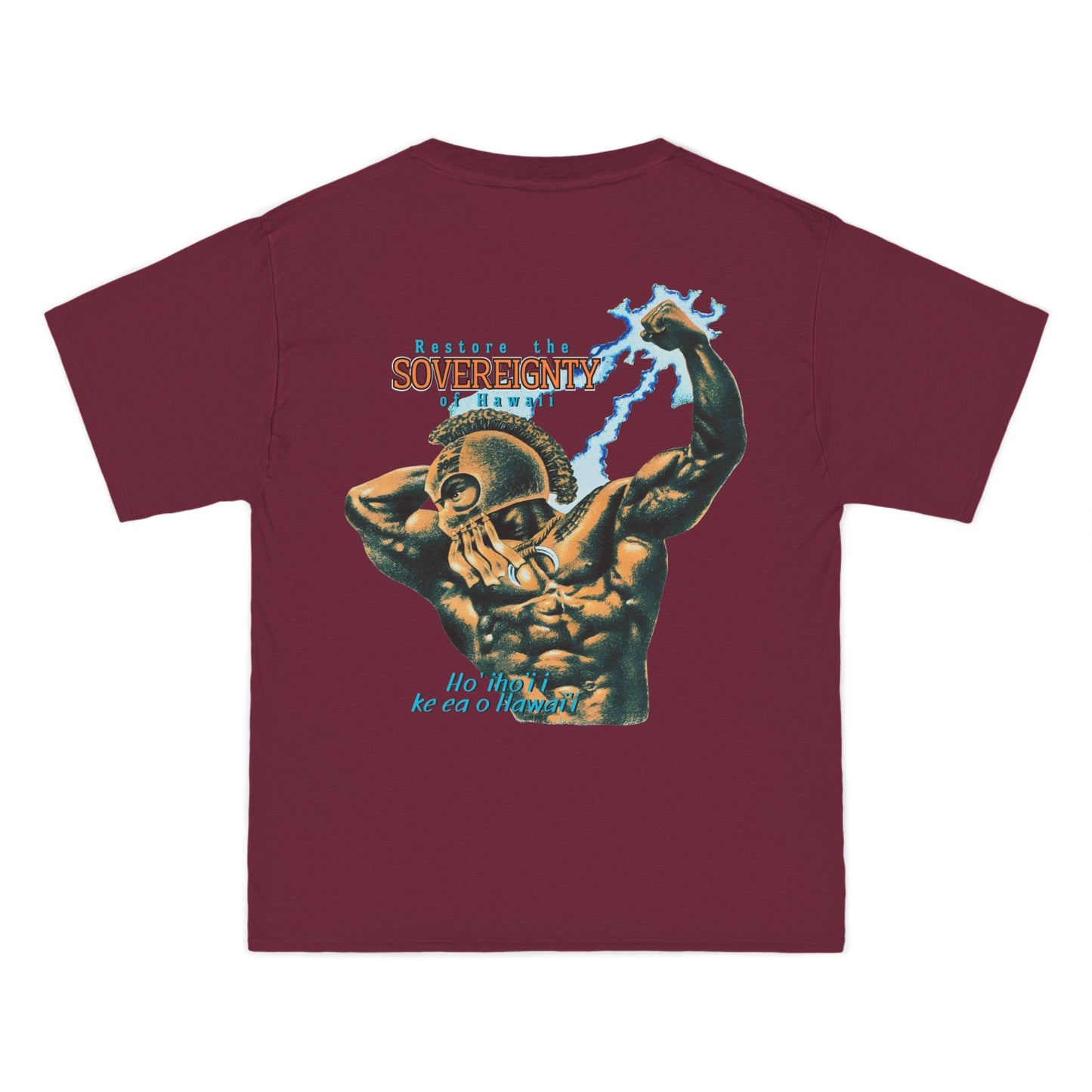 Hawaiian Strength Restore The Sovereignty of Hawaii Ho'iho'i i Ke Ea o Hawai'i Vintage Design 90s New Print Beefy-T® Short-Sleeve T-Shirt